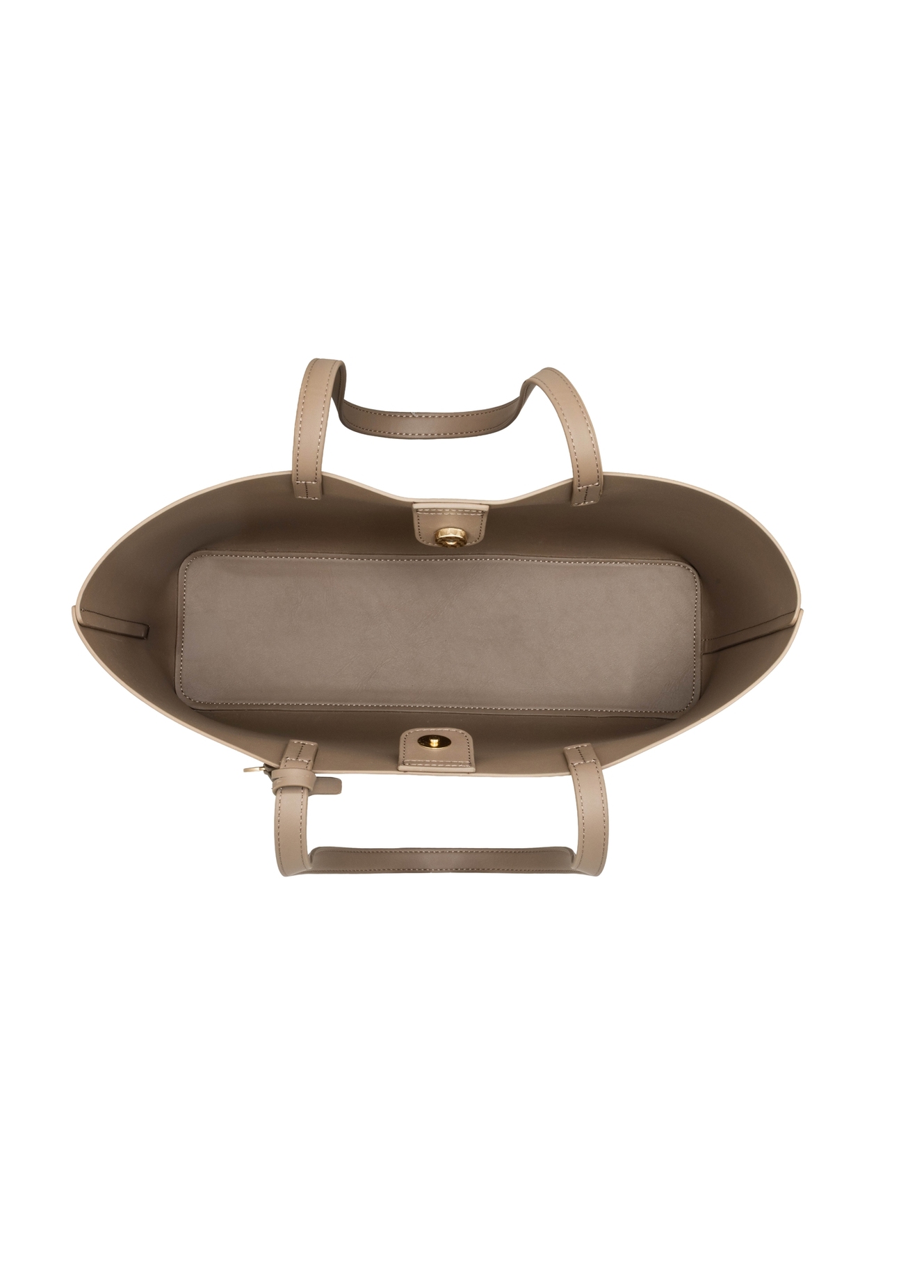 Large women's handbag in cool beige color TOREC-1258-1K(Z26), product view from above on a white background.