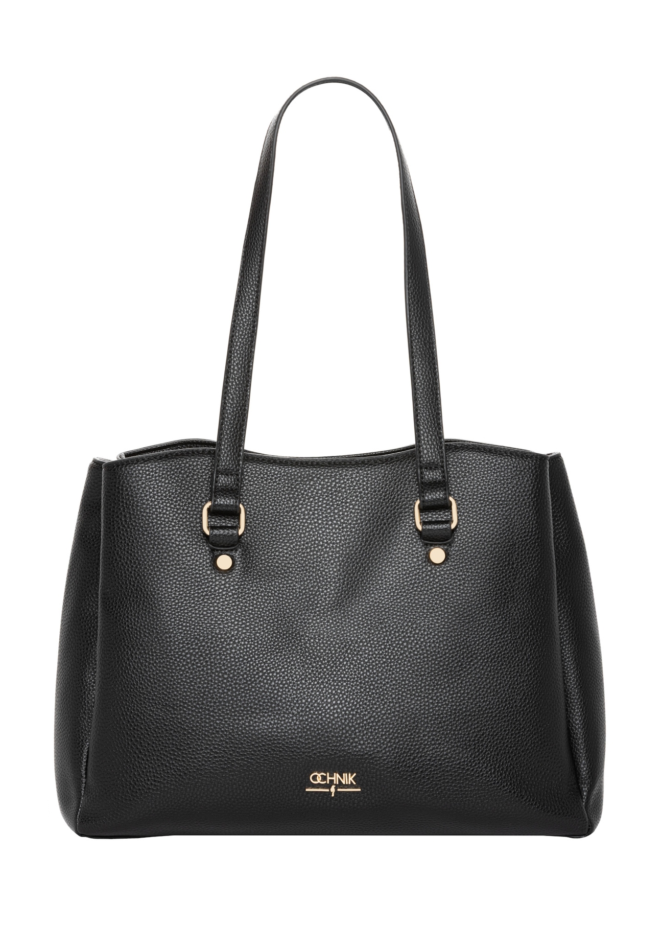 Black women's shopper bag TOREC-1260-9I(Z26), front product view on white background.