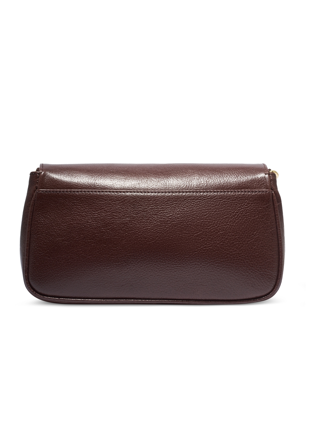 Classic brown leather women's handbag TORES-1371-1H(Z26). Back view on white background.