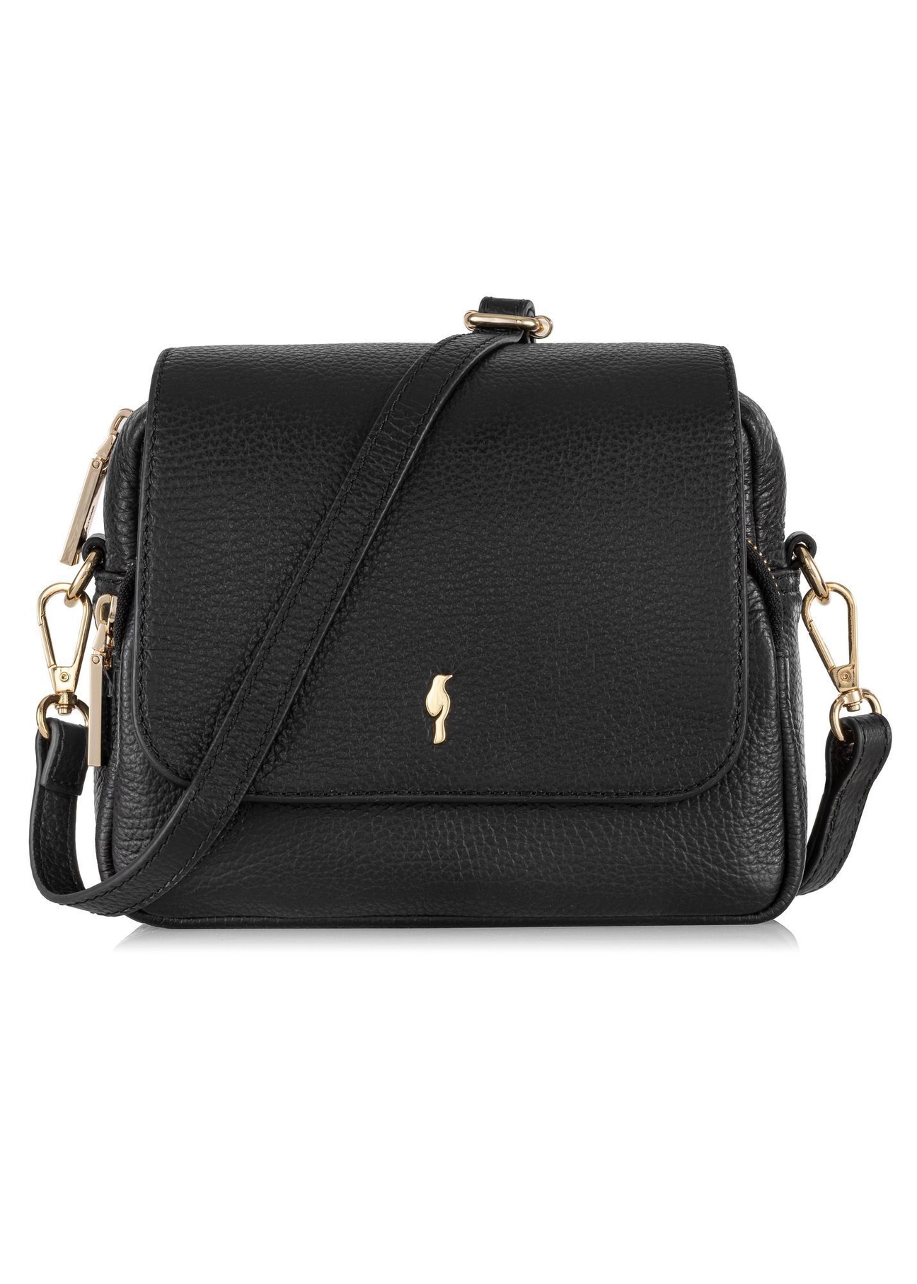 Black small leather women's handbag TORES-0958E-9I(W26), front product view on white background.