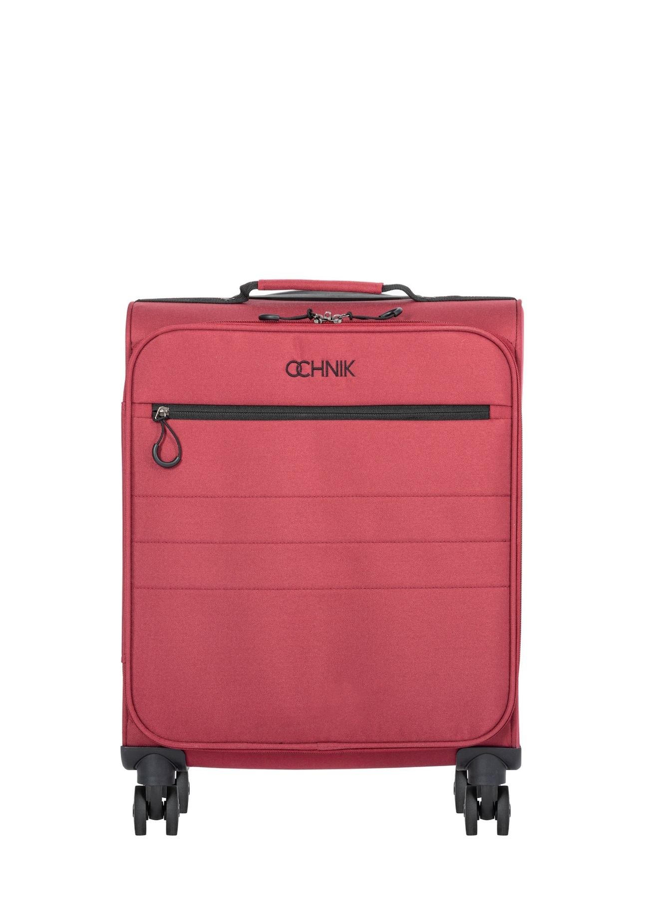 Small suitcase on wheels WALNY-0045-4B-19(W26), front view of the product on a white background.