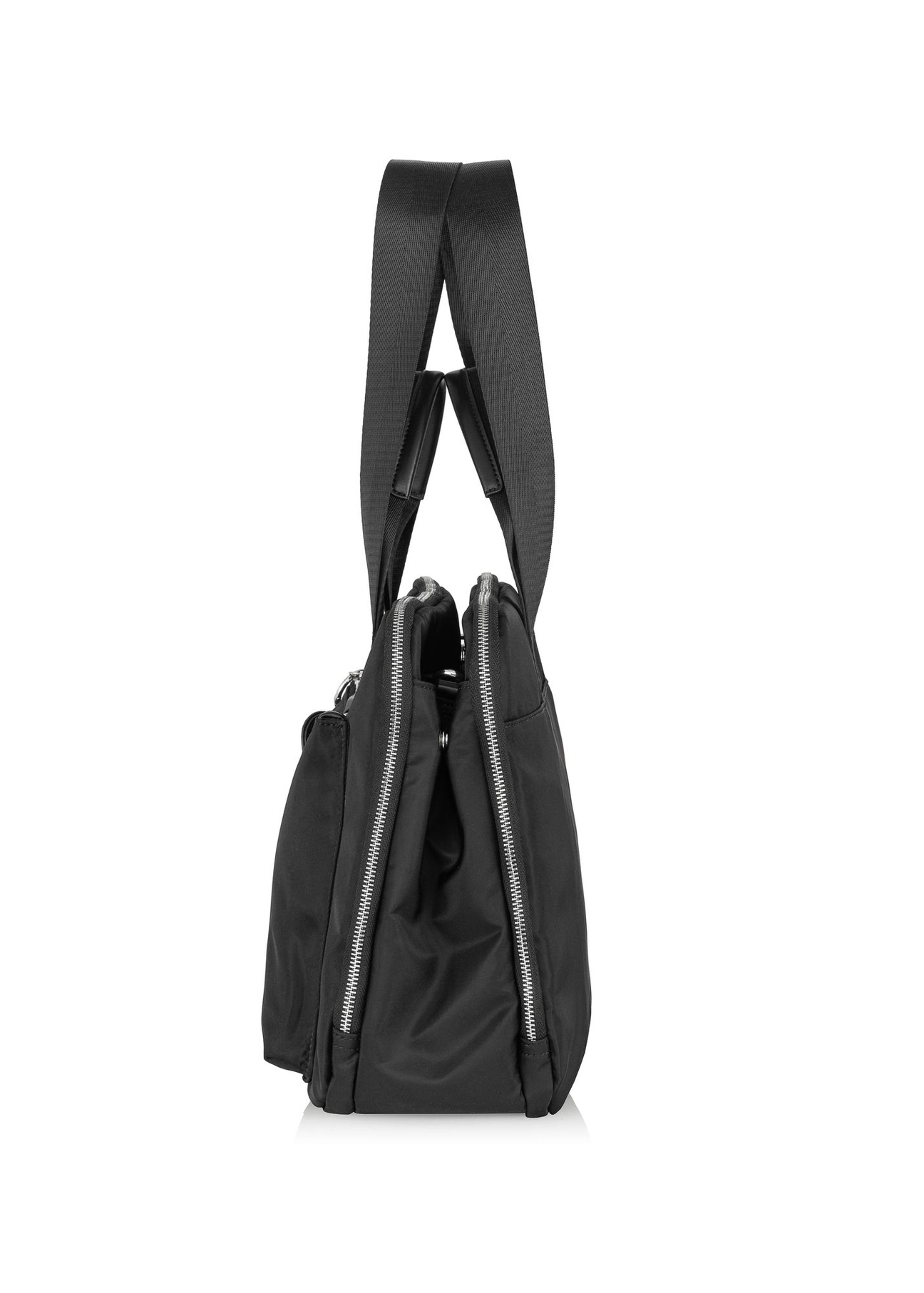 Three compartment black briefcase for women TOREN-0276-99(W24)-03