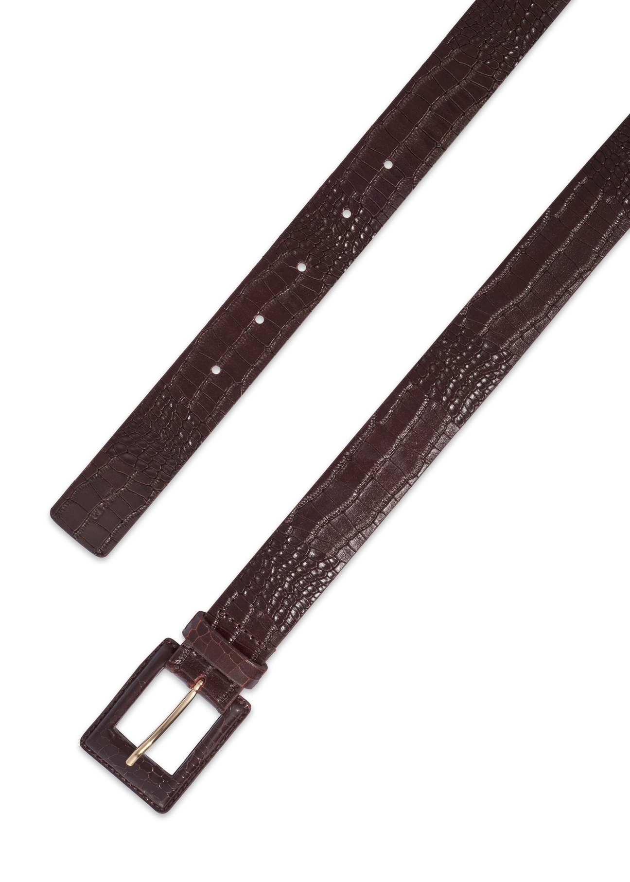 Brown women's belt with animal motif PASDS-0355-1I(Z26) - front product view, on white background.