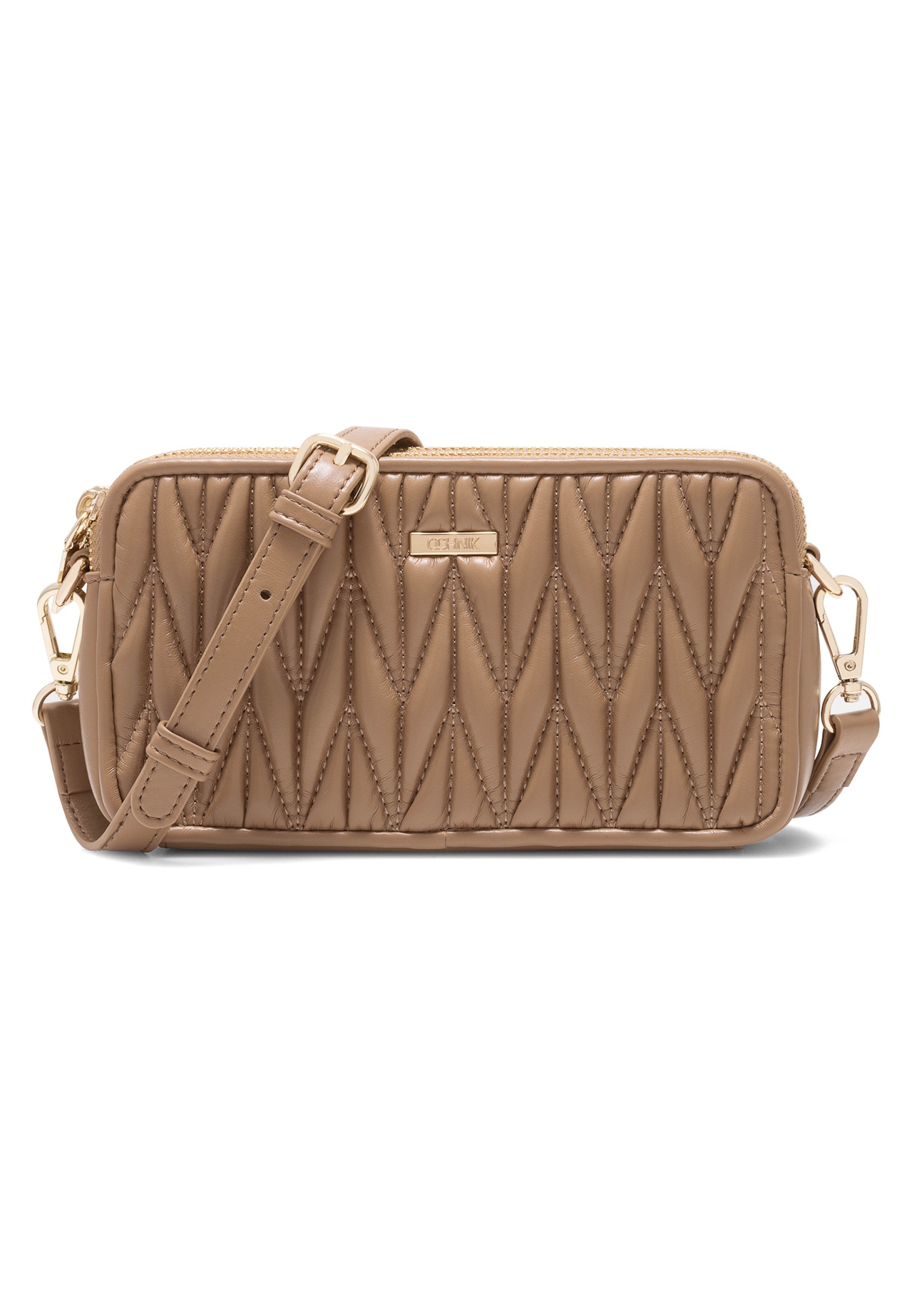 Classic beige women's handbag TOREC-1103-24(Z25), front product view on white background.