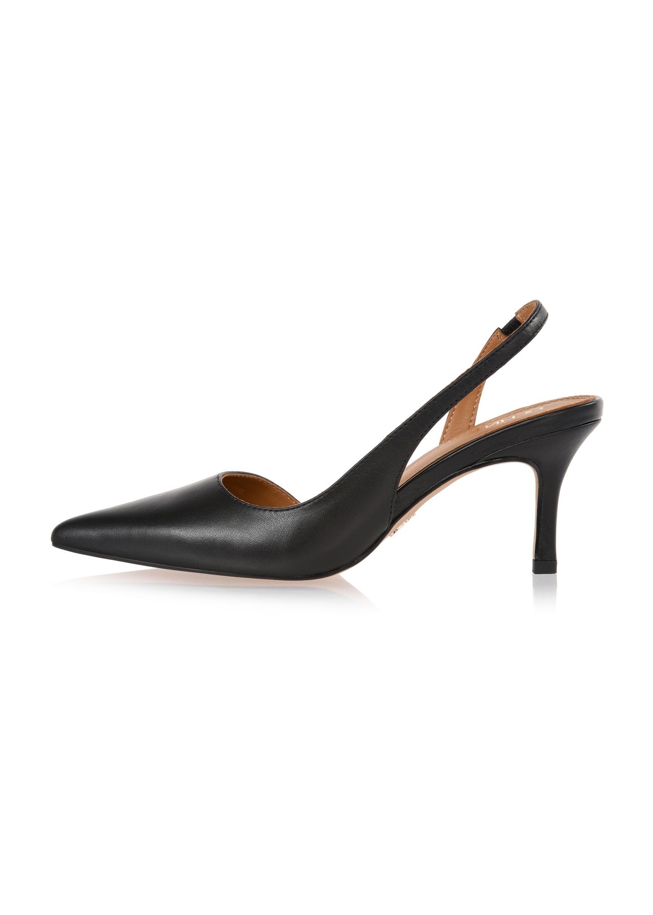 Black leather pumps with cut-out heel BUTYD-1078-99(W25)