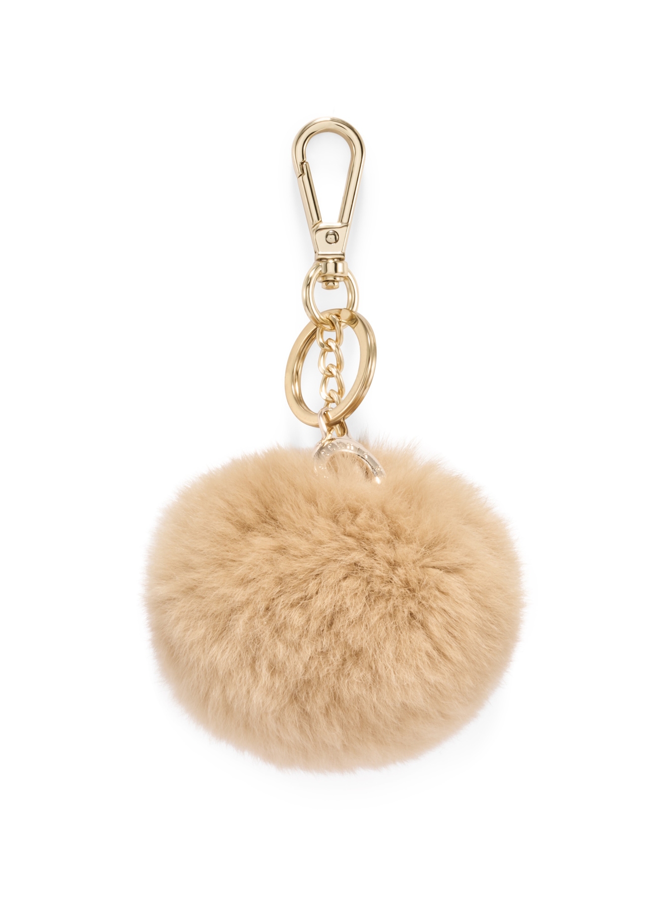 Mustard pompom keychain BRELOK-117A-2D(Z26), front product view on white background.