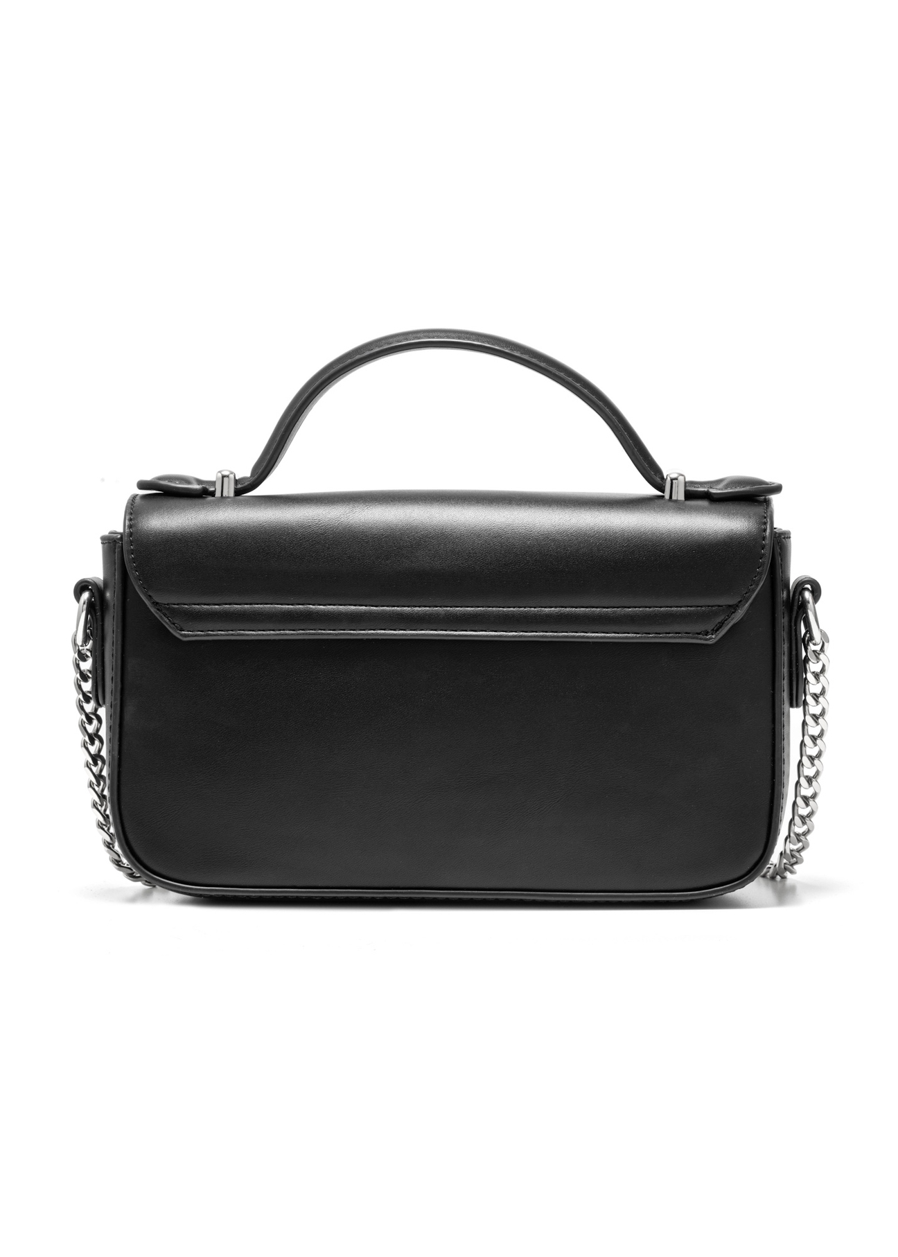Black women's messenger bag TOREC-1066-99(Z25), back view of the product on a white background.