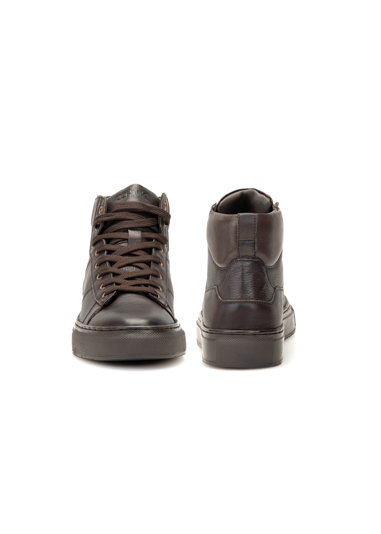 Brown leather men's sports shoes BUTYM-0520-89(Z25)