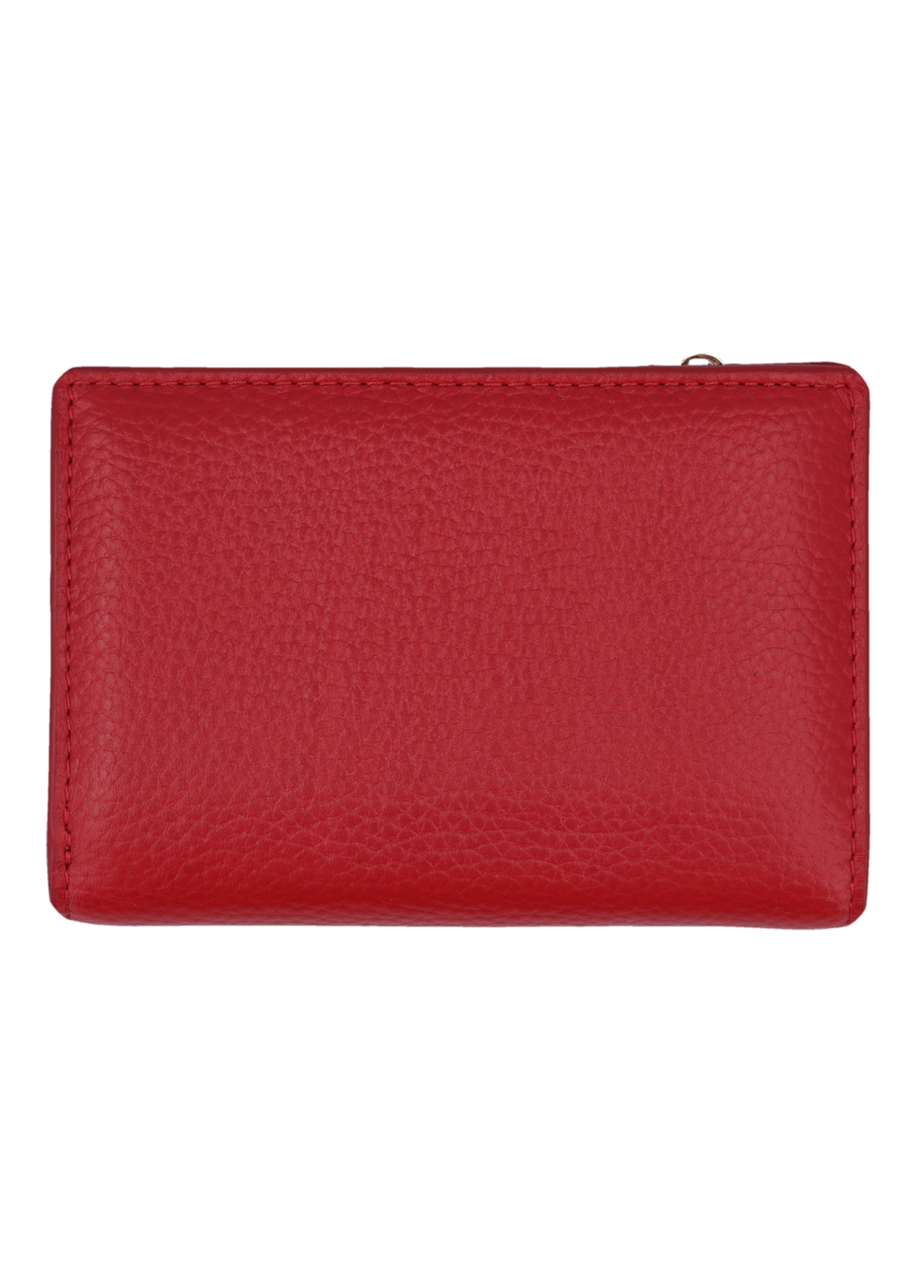 Medium red women's wallet with RFID protection PORES-0823RFID-4B(Z26), back view of the product on a white background.
