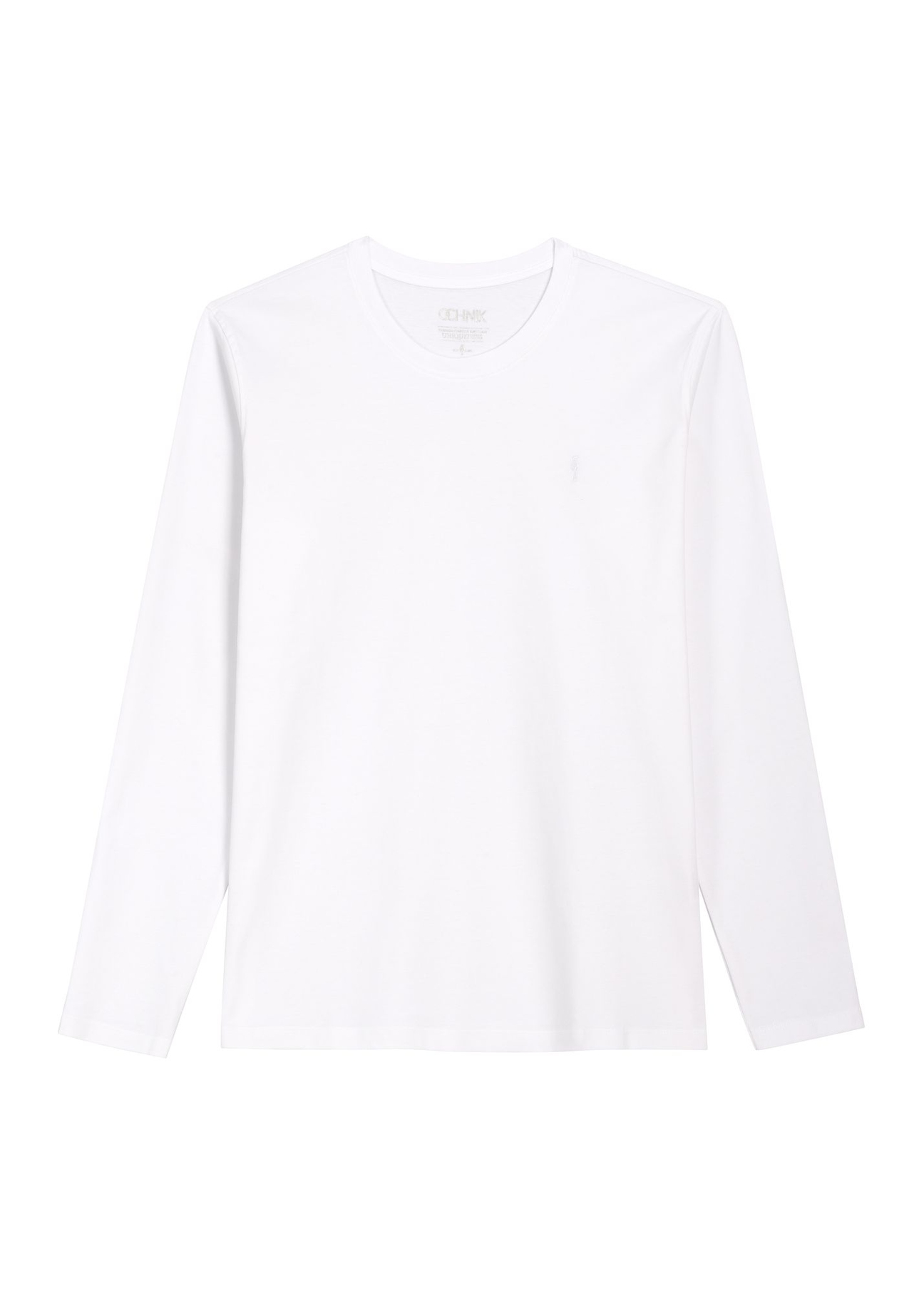 Men's white cotton longsleeve LSLMT-0013-0A(Z26) - front product view, on a white background.