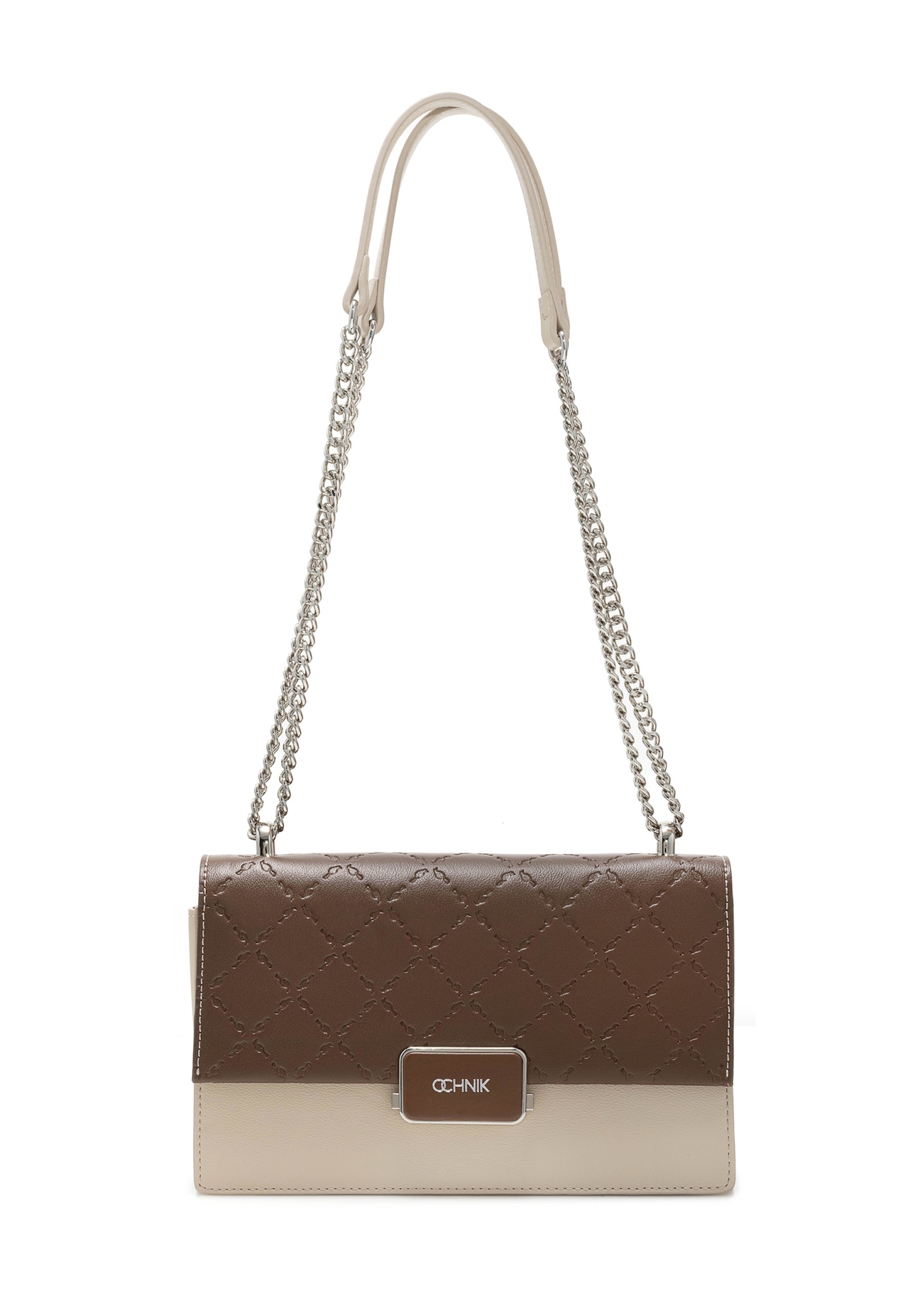 Women's messenger bag with chain TOREC-0984A-15(Z25), front product view on white background.