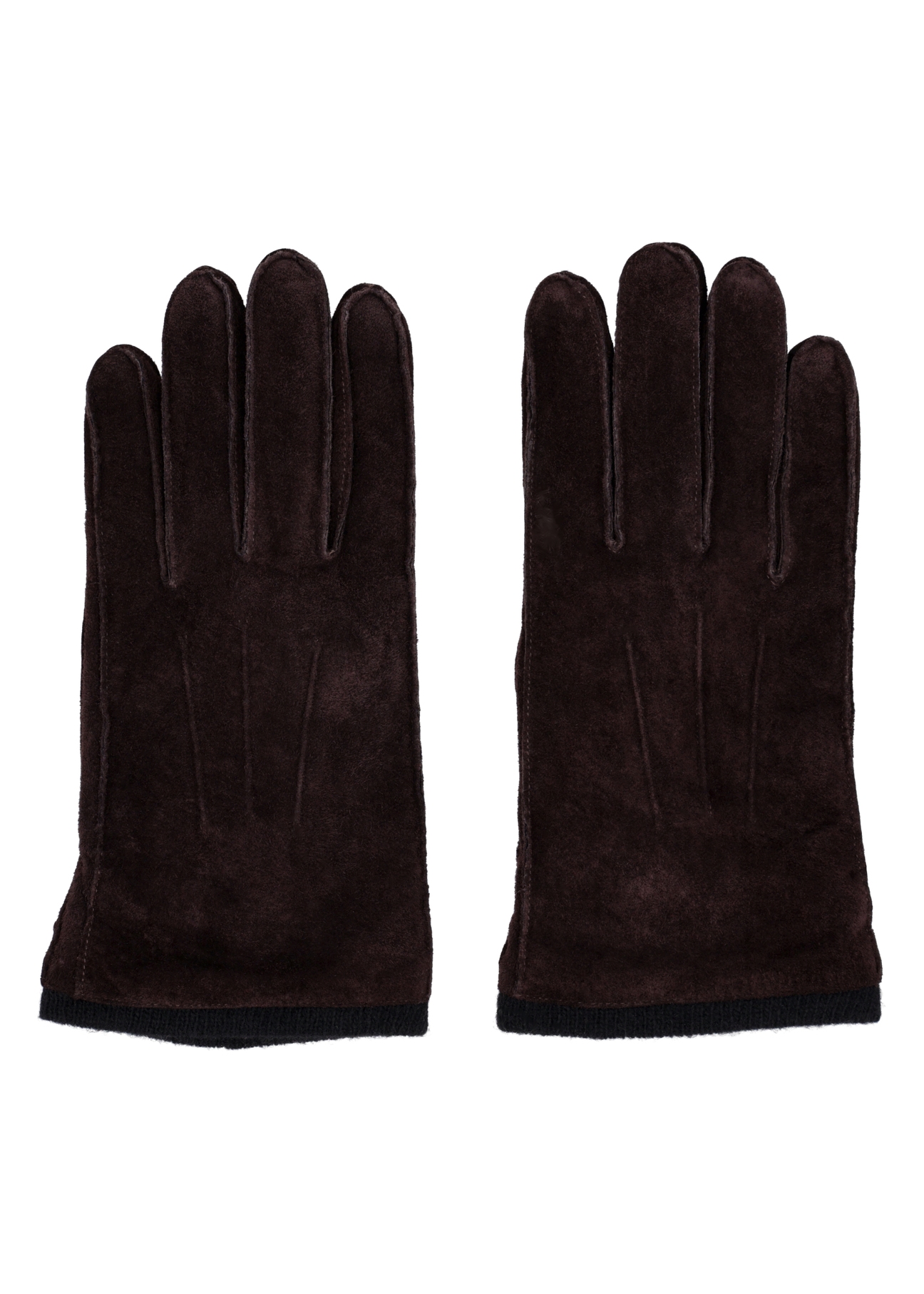 Brown suede men's gloves REKMS-0093-1I(Z26)