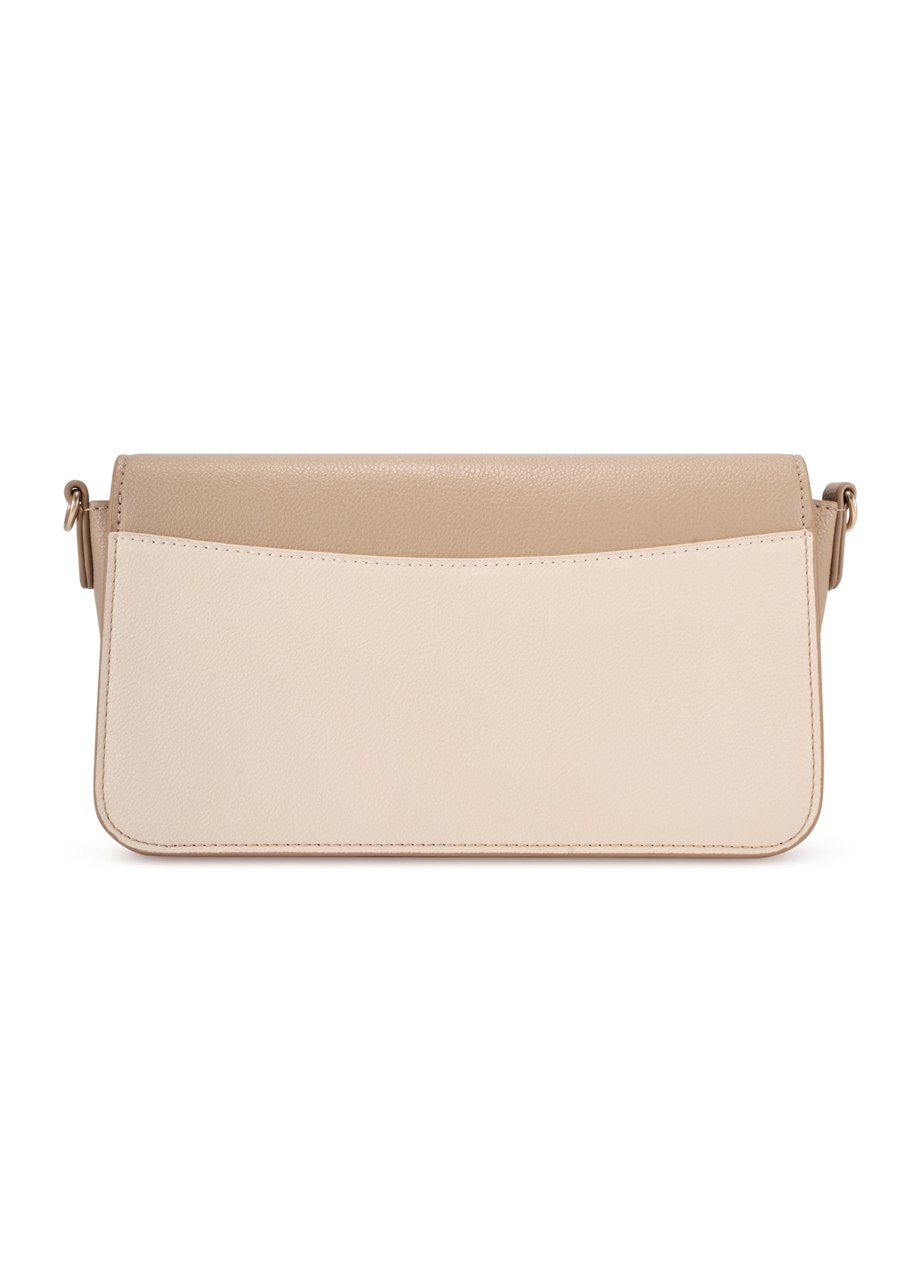 Cream women's messenger bag TOREC-1120-0P(W26), product view from the back, on a white background.