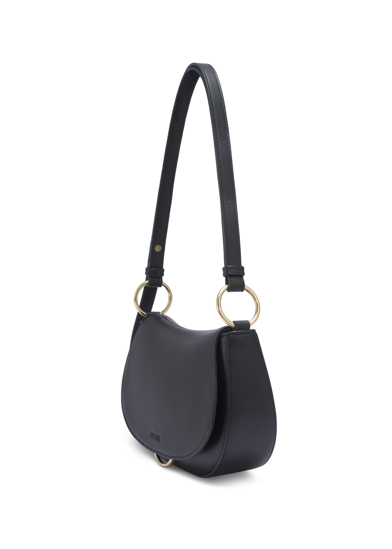 Black women's shoulder bag TOREC-1377-99(Z26) - diagonal product view, on a white background.