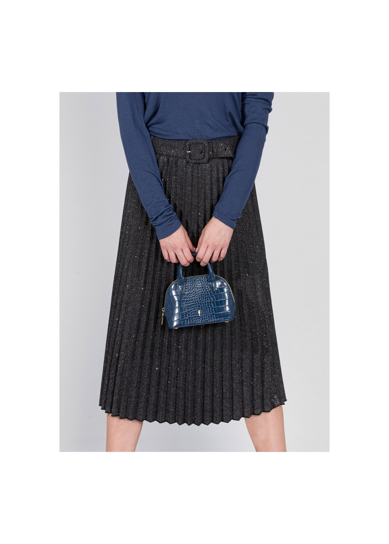Gray pleated skirt SPCDT-0038-91(Z20)-01
