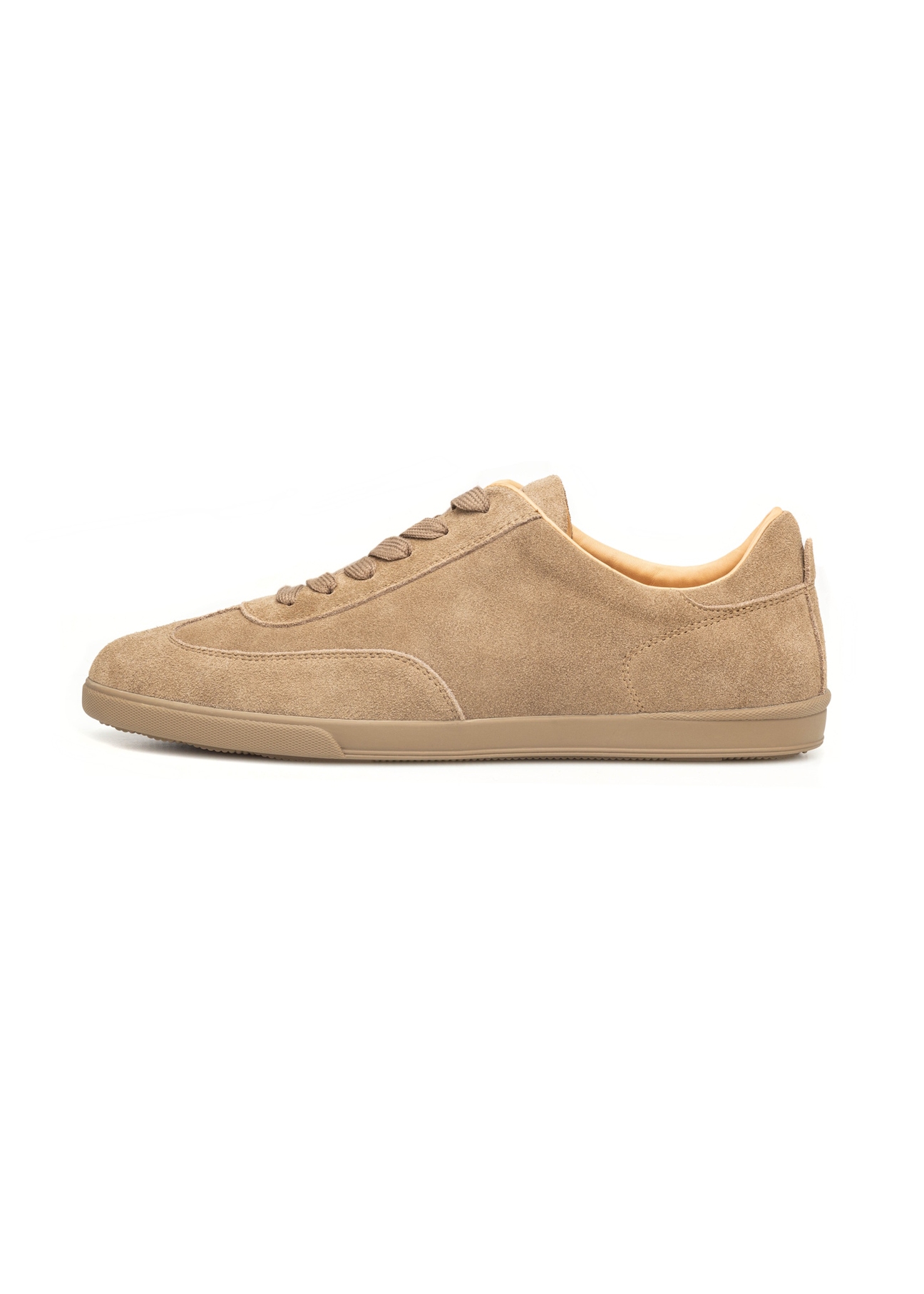 Light brown suede men's shoes BUTYM-0491-1K(W26), side view of the product on a white background.