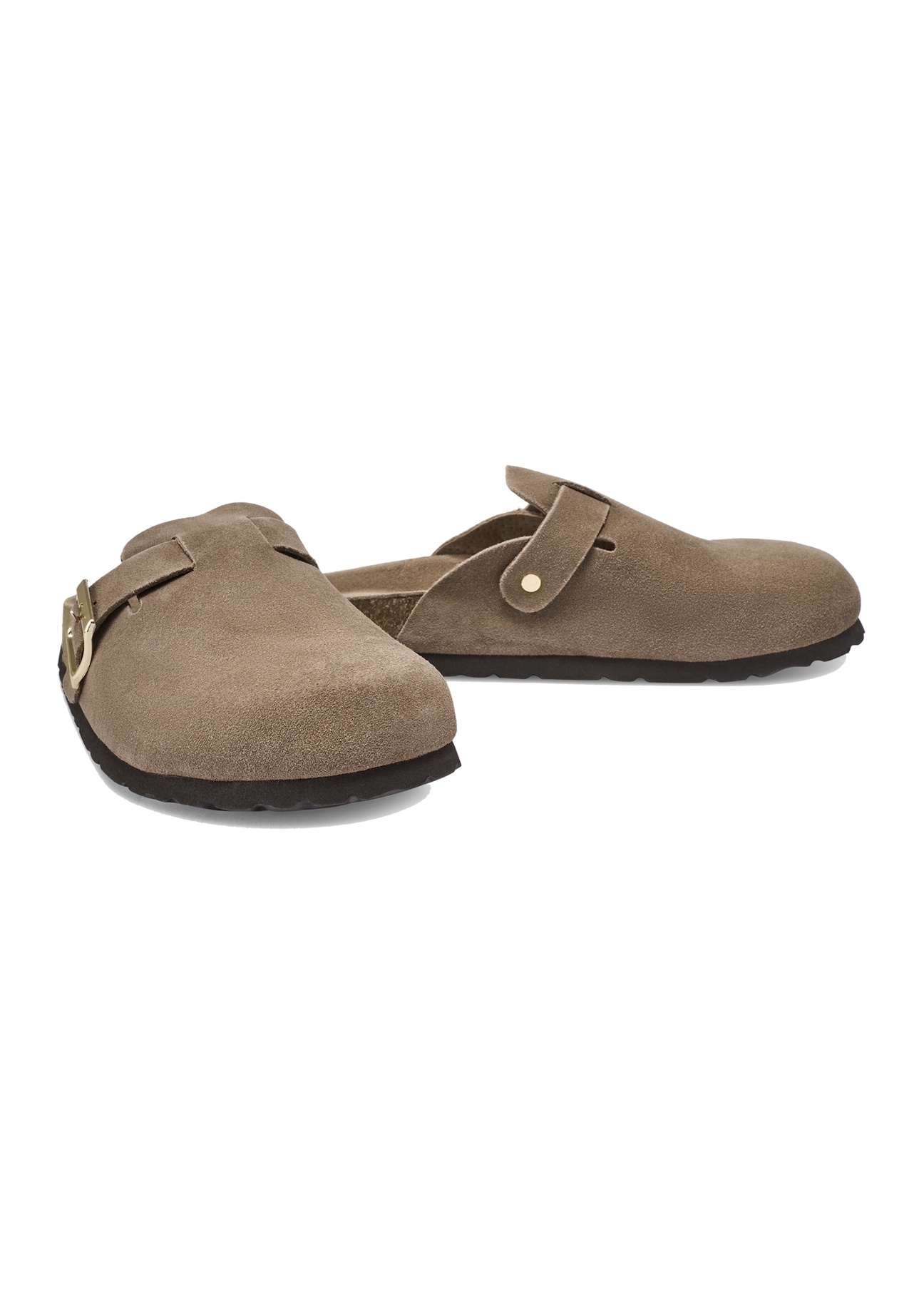 Women's suede flip-flops in cool beige BUTYD-1267-1K(W26)