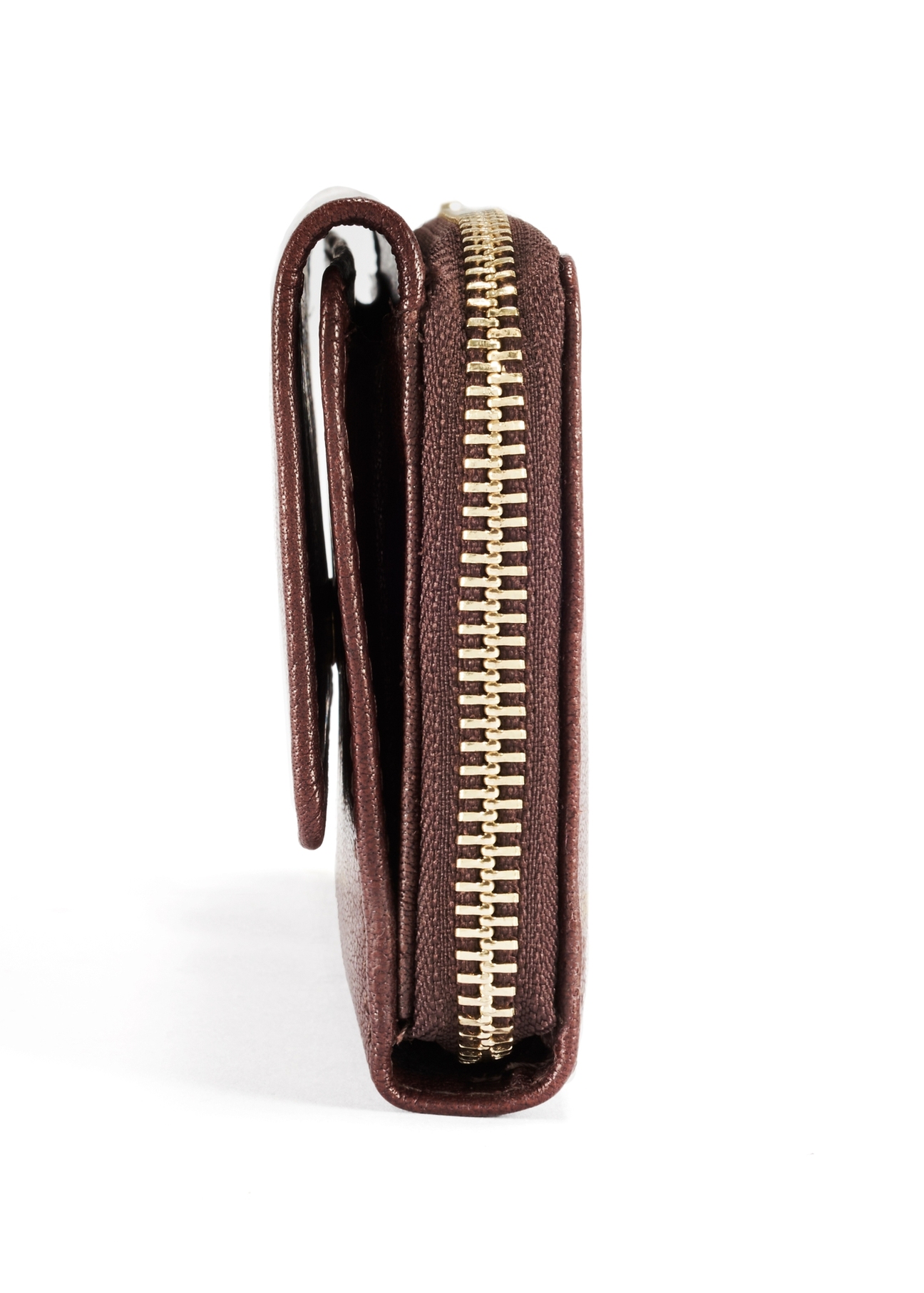 Medium brown women's wallet PORES-0965-89(Z25), product view from the side on a white background.