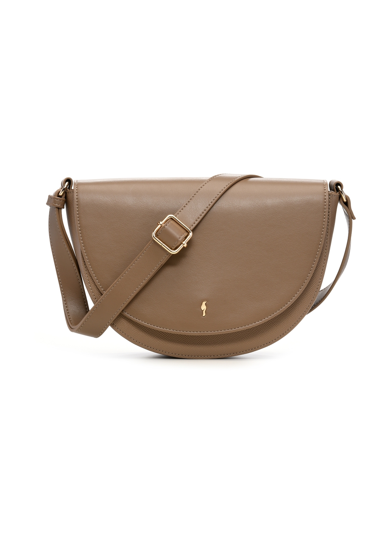 Beige semi-circular women's messenger bag TOREC-1298-1B(Z26)