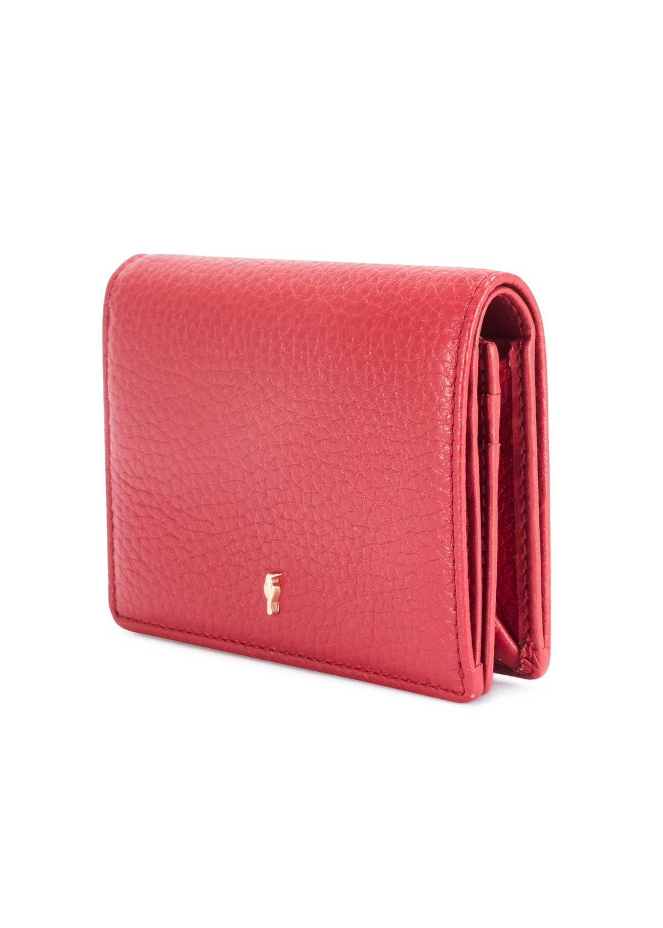 Red leather women's wallet PORES-0944G-42(Z25), diagonal product view on white background.