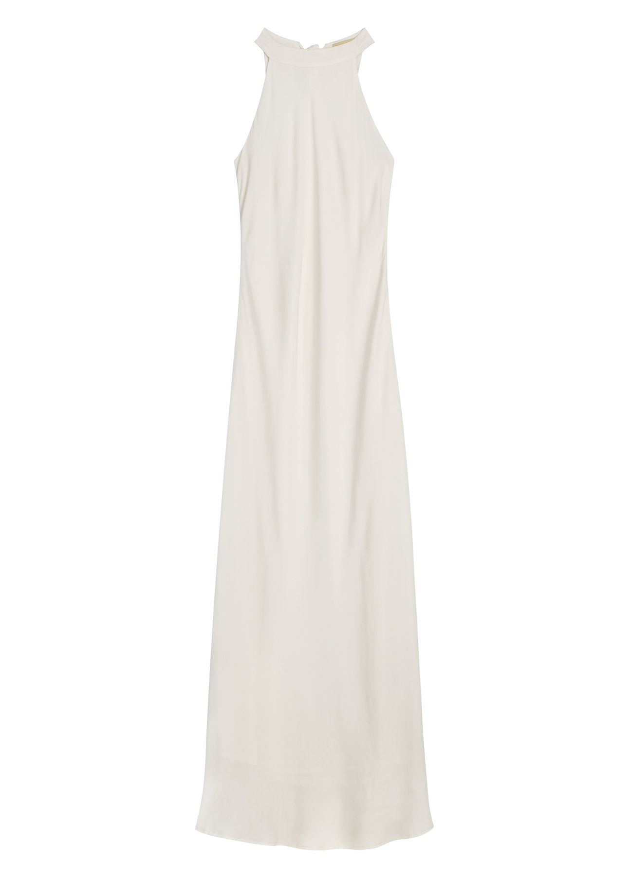 Ecru viscose dress SUKDT-0264-0B(W26) - front product view, on white background.