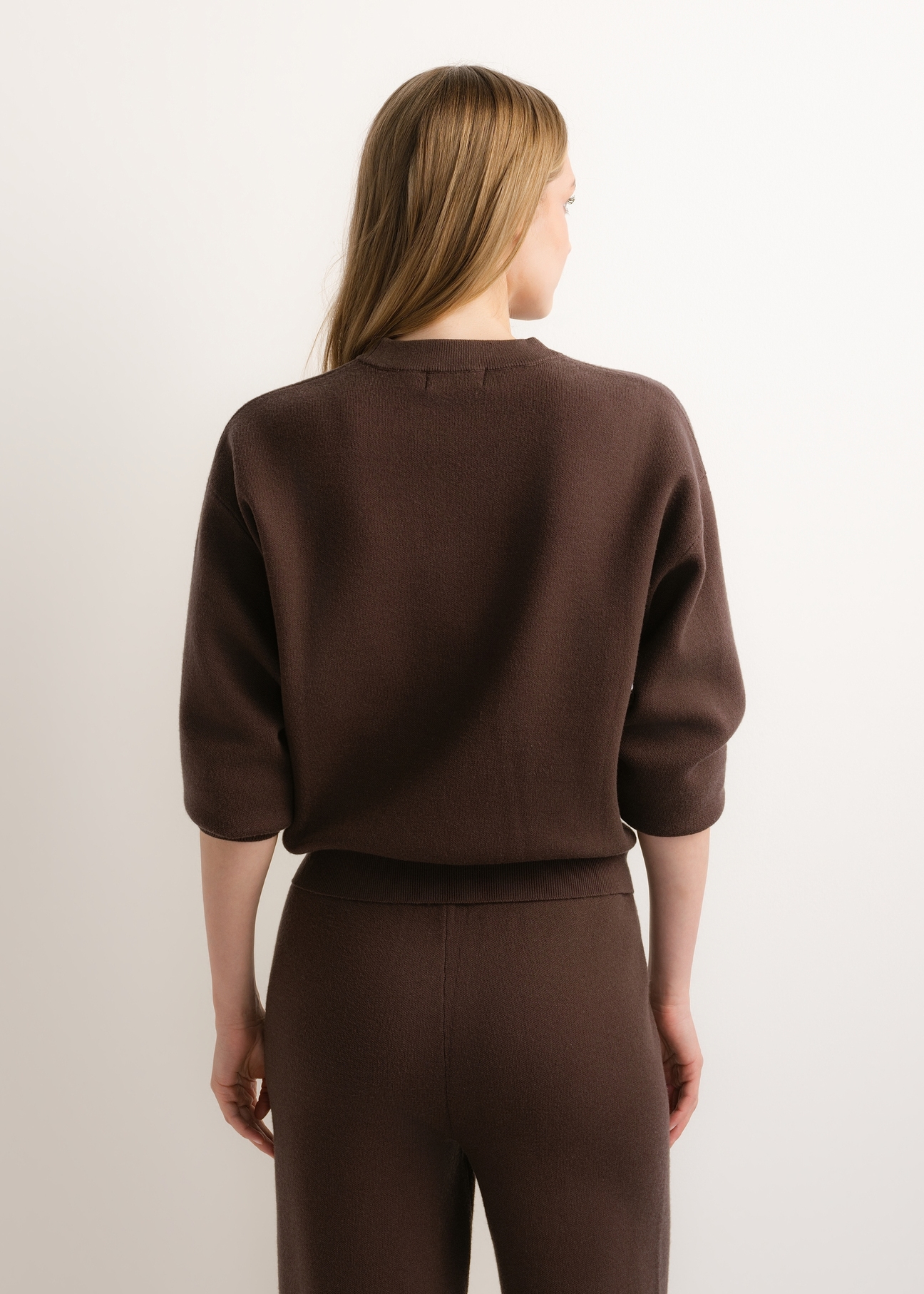 Dark brown women's viscose sweatshirt BLZDT-0117-1I(Z26)