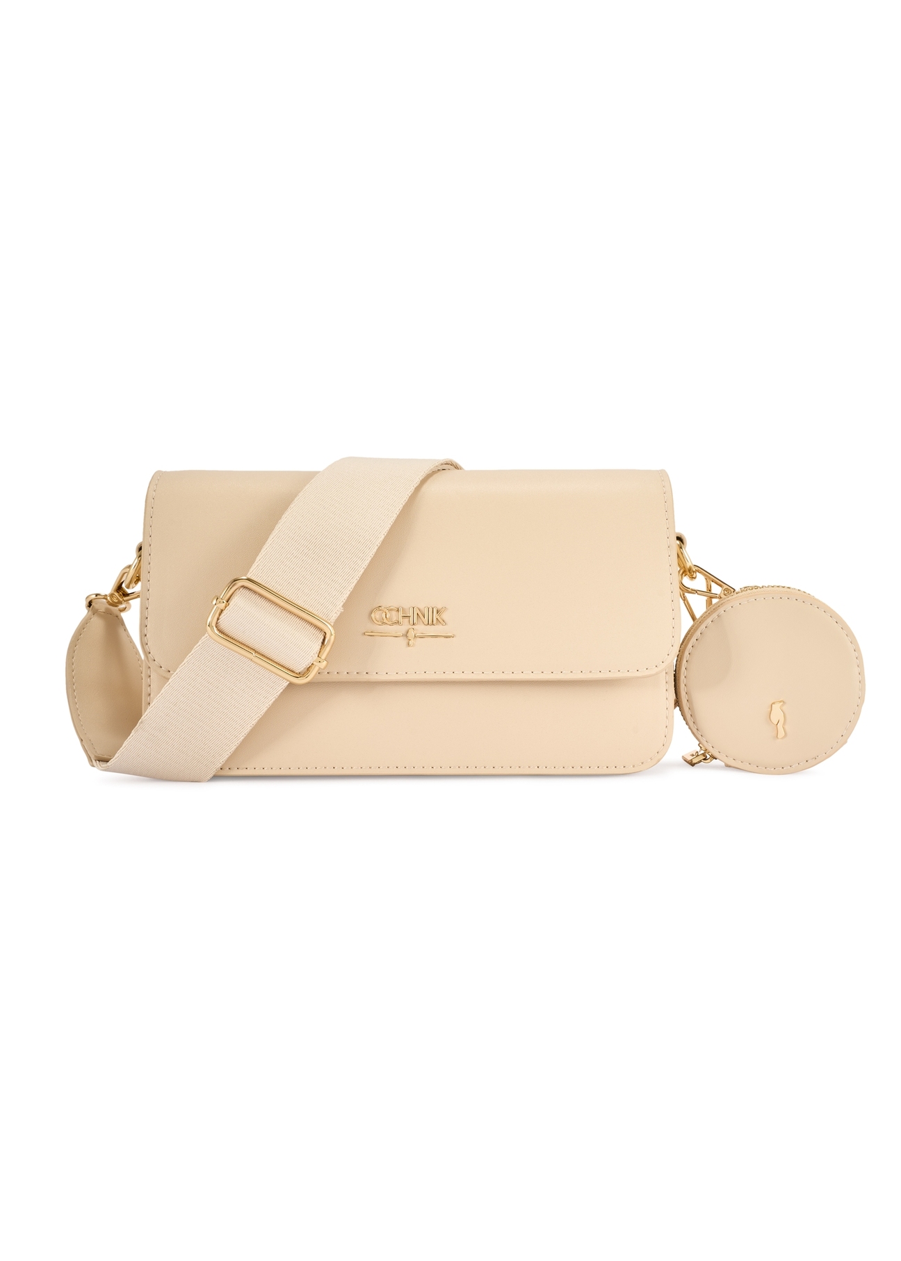Small cream women's handbag TOREC-1171-0B(W26), product view from the front on a white background.