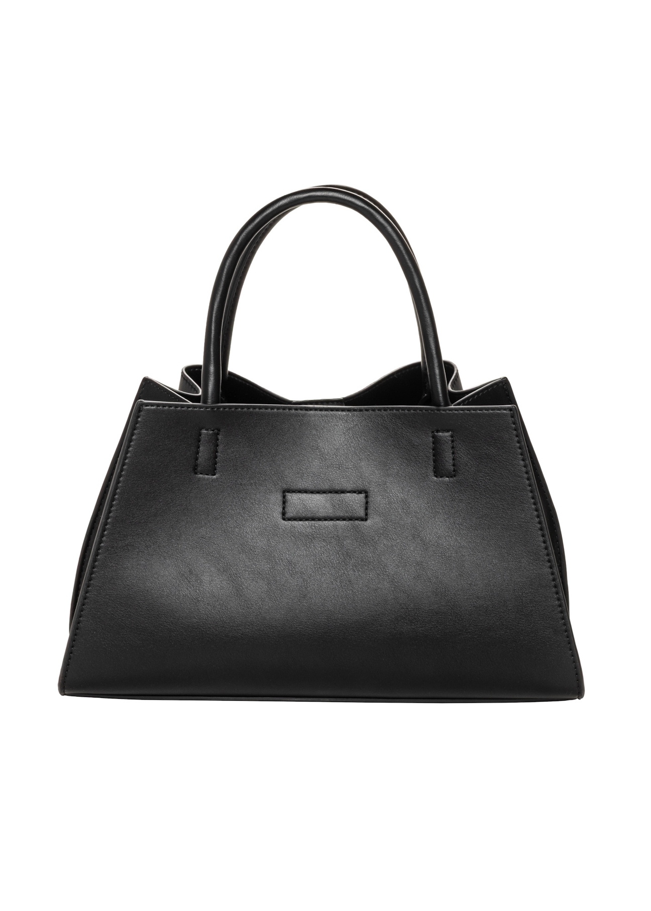 Black women's faux leather handbag TOREC-1387-99(Z26), rear view of the product on a white background.