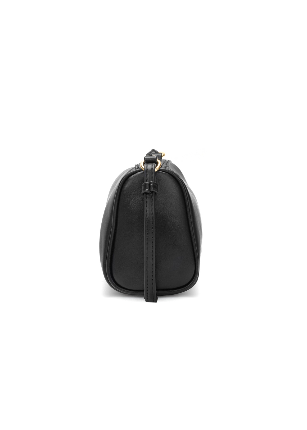 Black small oblong women's handbag TOREC-1176-99(W26), side view of the product on a white background.