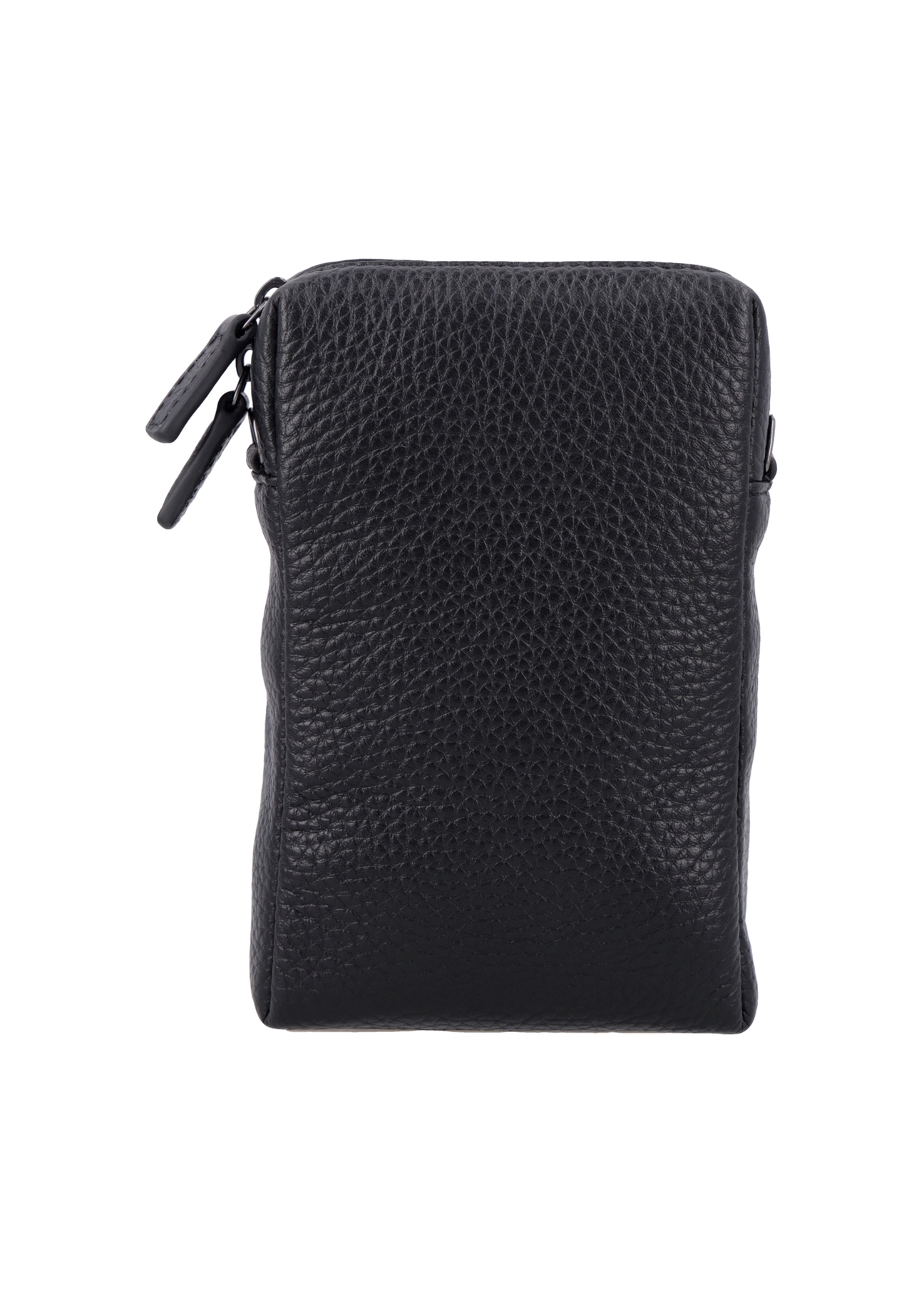 Black leather pouch PORMS-0722-99(Z26), back view of the product on a white background.