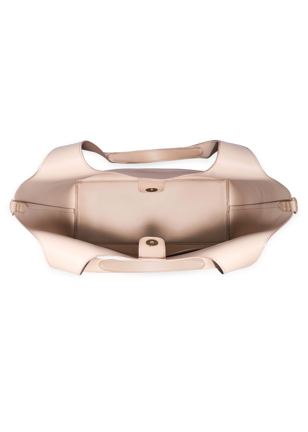 Women's ecru shopper bag TOREC-1259-0B(Z26) - product view from above, on a white background.
