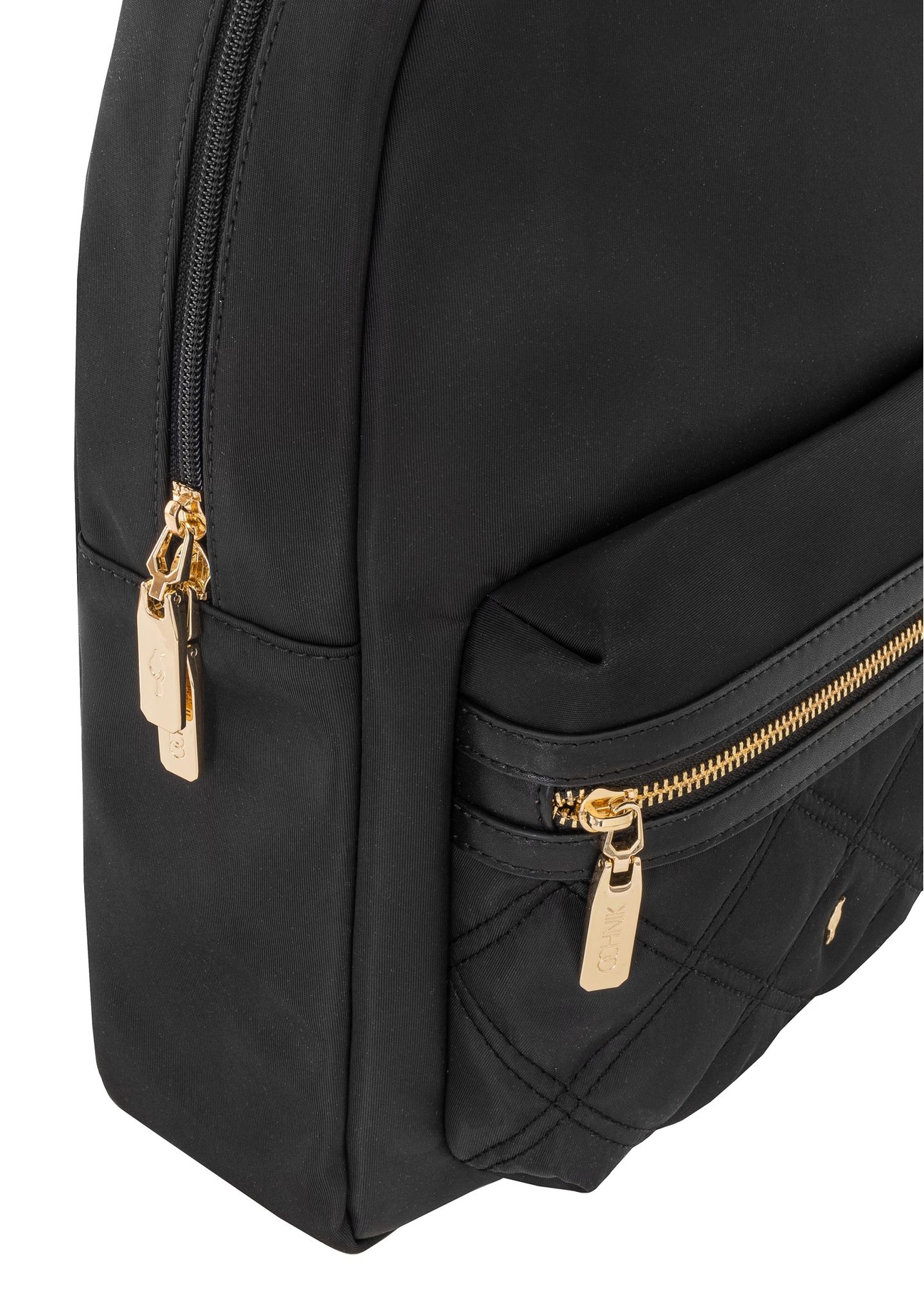 Black women's backpack with laptop pocket TOREN-0286-99(W24)-05