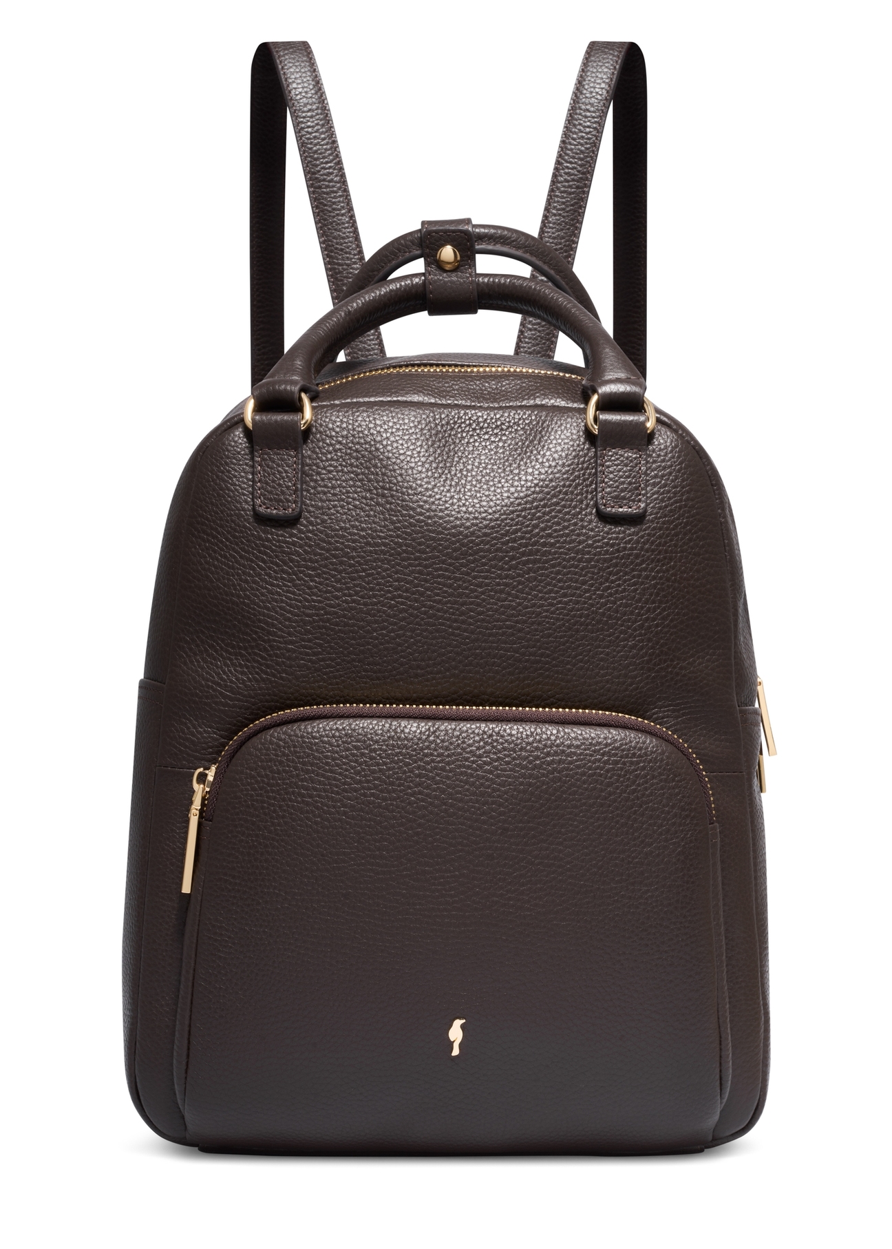 Brown leather women's backpack TORES-1146-1I(Z26)