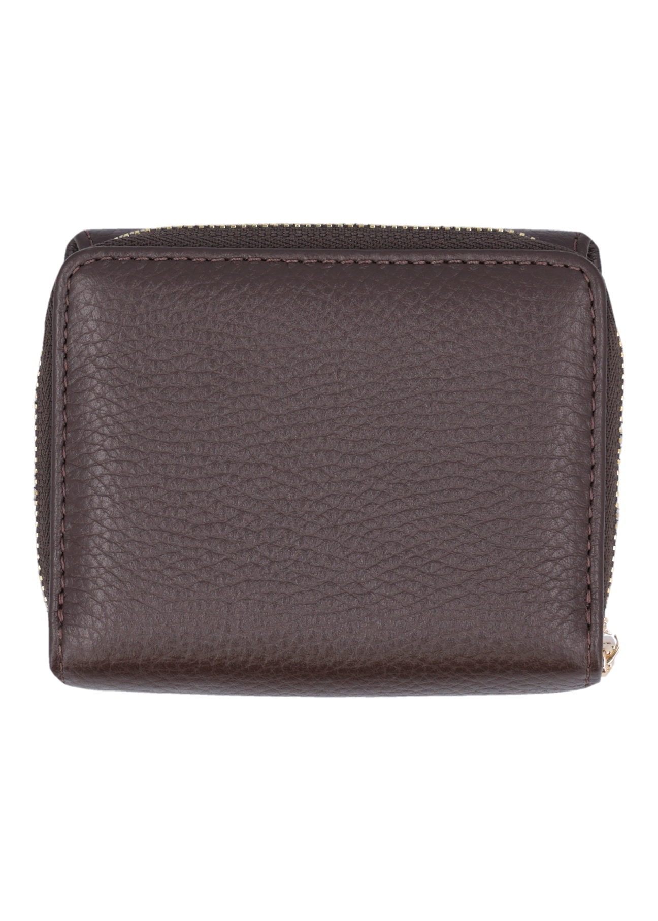 Brown leather women's wallet PORES-0802R-1I(Z26), back view of the product on a white background.