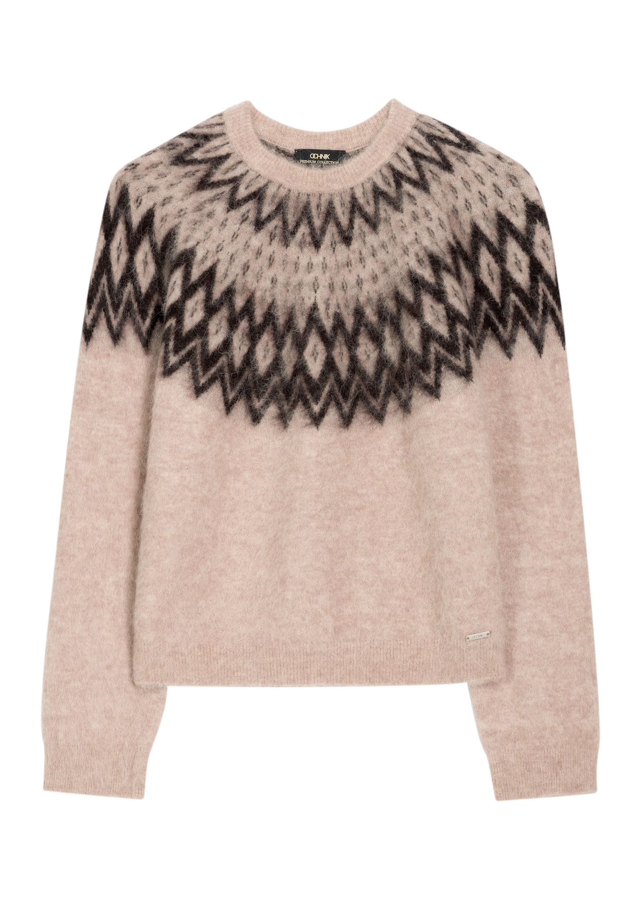 Women's cool beige sweater with wool SWEDT-0284-1J(Z26), front view of the product on a white background.