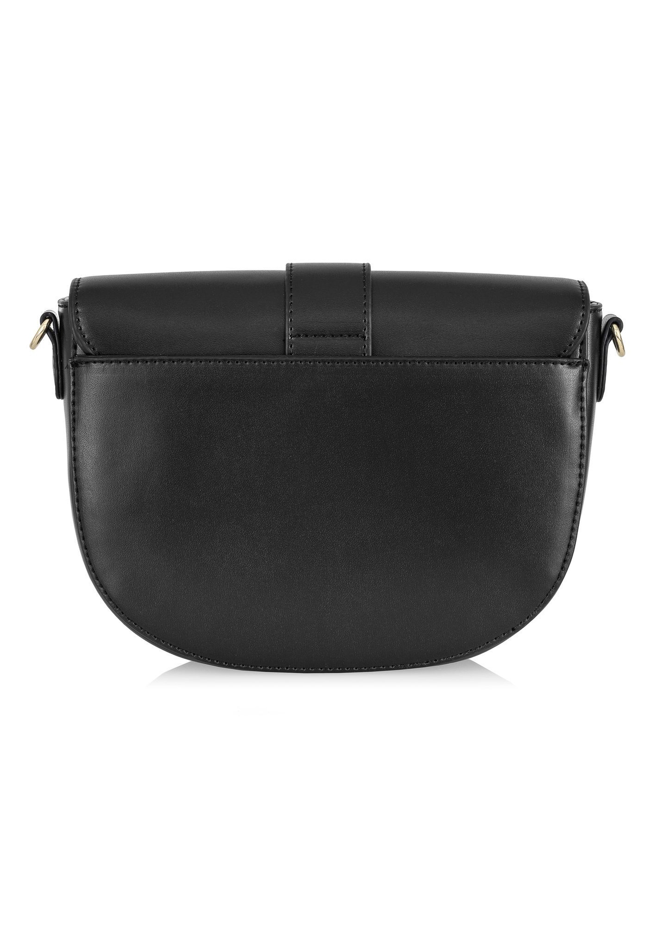 Women's black imitation leather postbag TOREC-0879-99(W24)-04