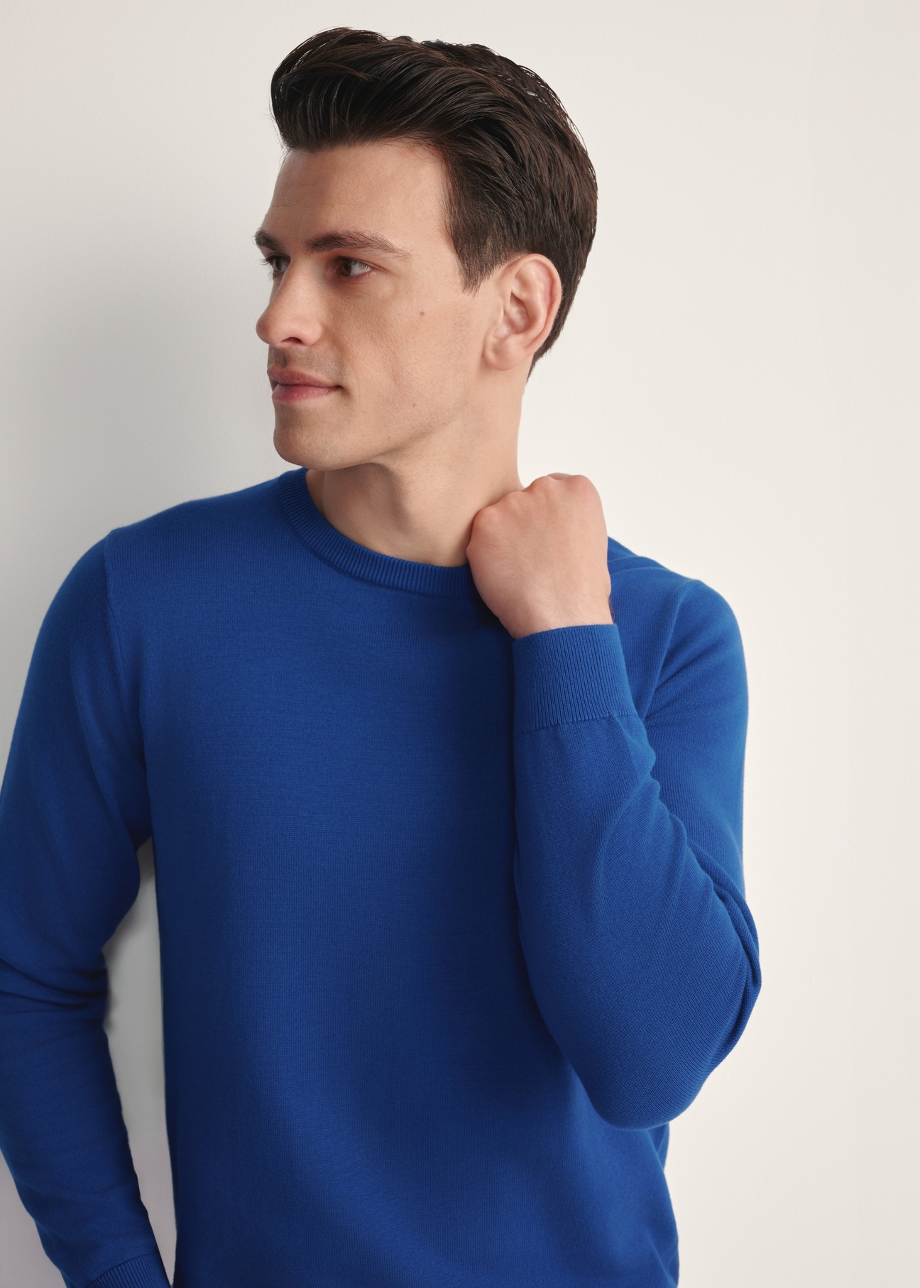 Navy blue cotton men's sweater SWEMT-0114A-17(Z25)