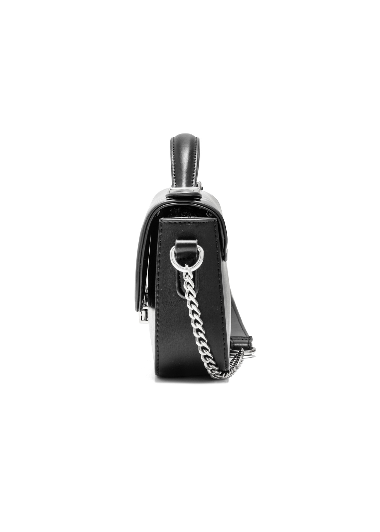 Black women's messenger bag TOREC-1066-99(Z25), side view of the product on a white background.