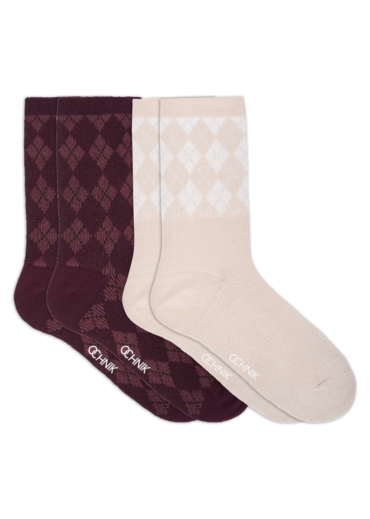 Set of women's patterned socks ZESDT-0050-00(Z26), front product view on white background.