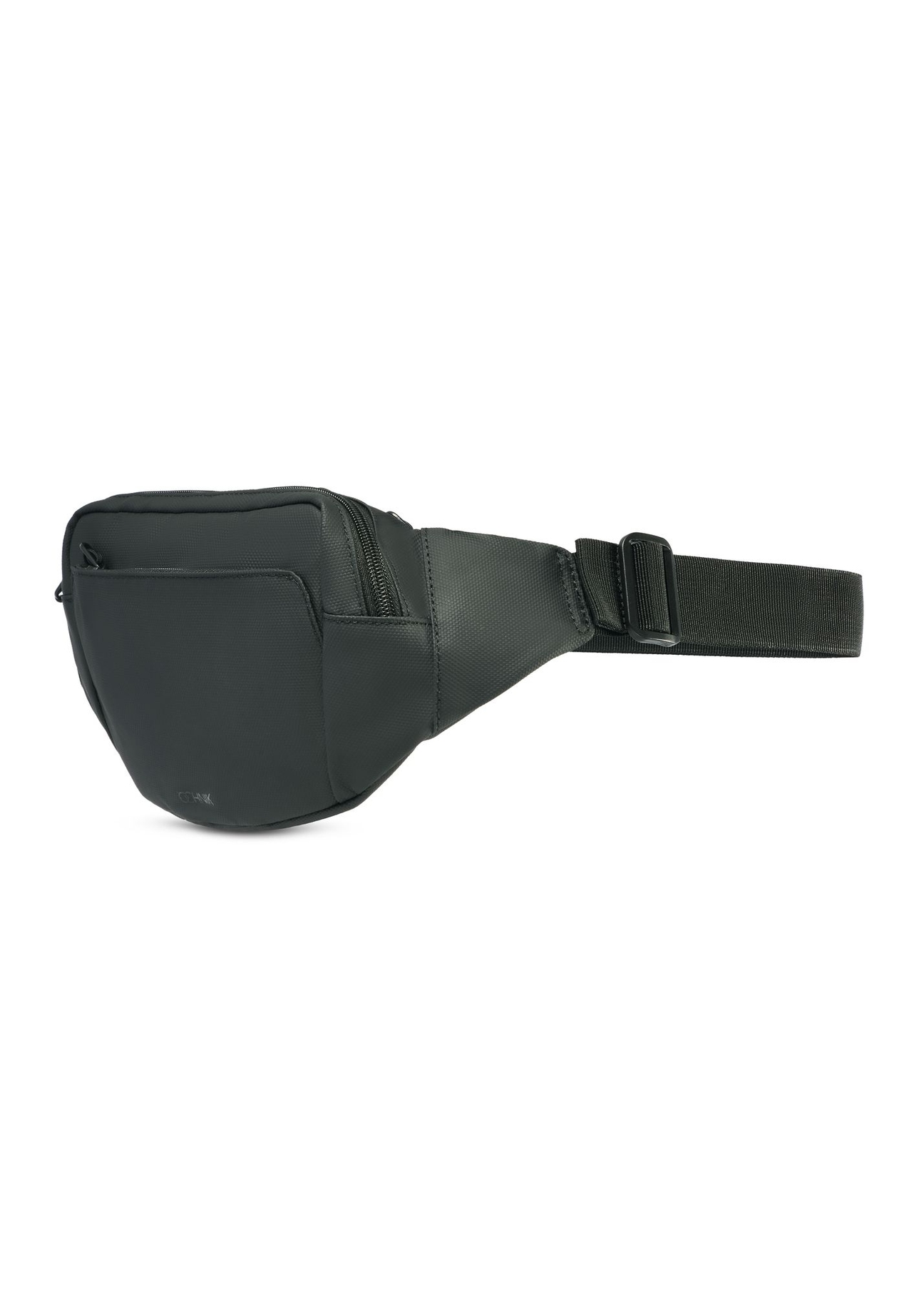 Men's black waist bag TORMN-0362-99(Z25) - diagonal view of the product on a white background.