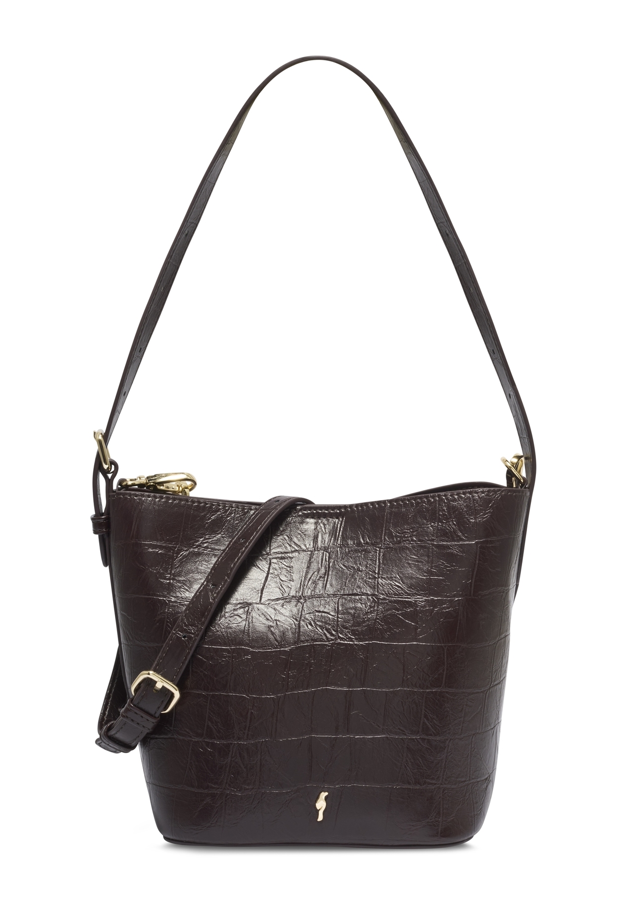 Burgundy croco women's handbag TOREC-1305-4D(Z26). Front view on white background.