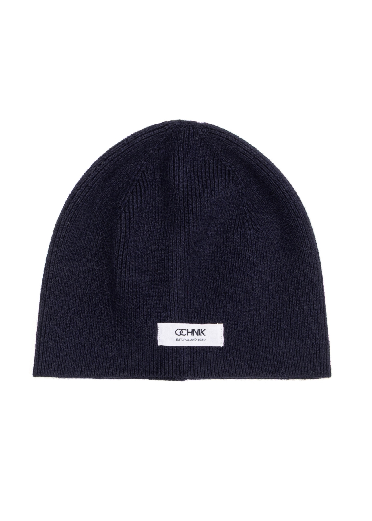 Navy blue men's wool hat CZAMT-0097-7E(Z26), front product view on white background.
