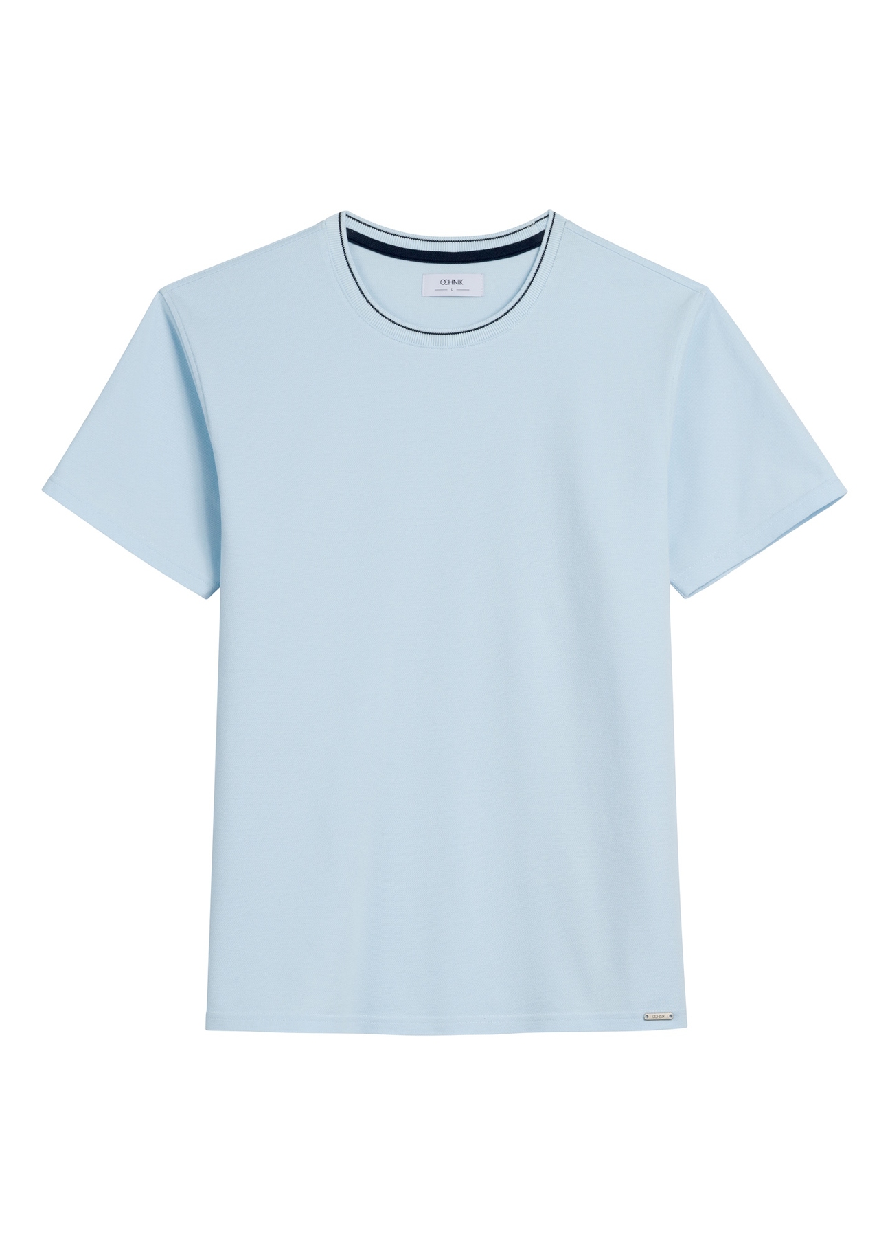 Light blue men's cotton T-shirt TSHMT-0150-7A(W26), front product view on white background.