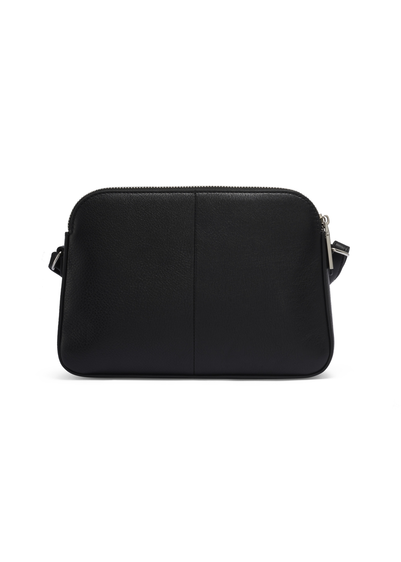 Small black leather women's handbag TORES-1353-99(Z26), product view from the back on a white background.