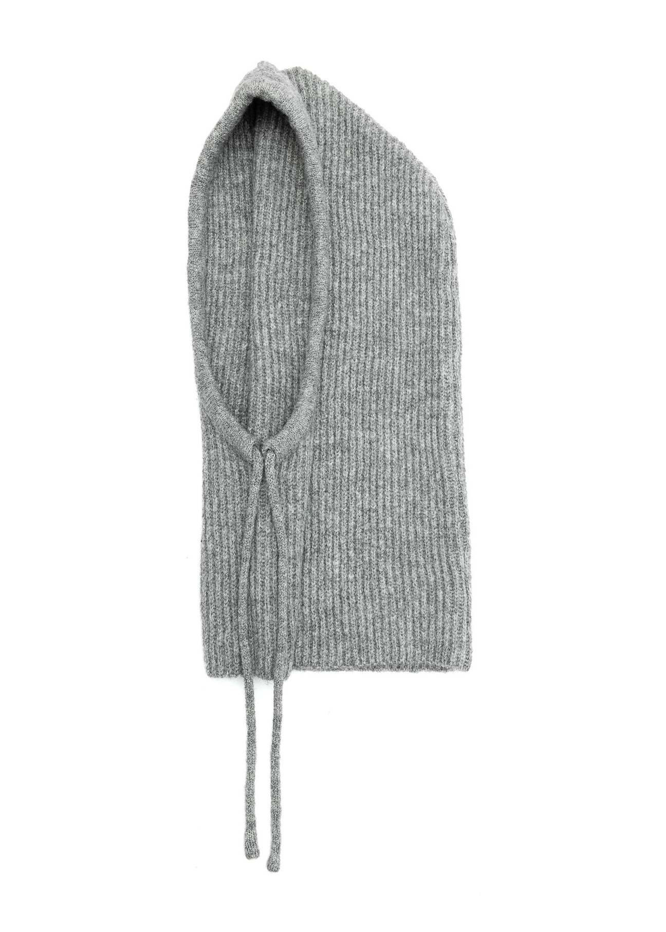 Women's gray scarf with hood SZADT-0215-91(Z25) - front product view on white background.