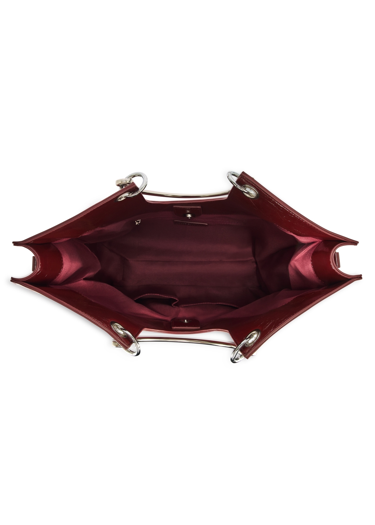 Burgundy women's handbag TOREC-0728A-49(Z25), product view from the inside on a white background.
