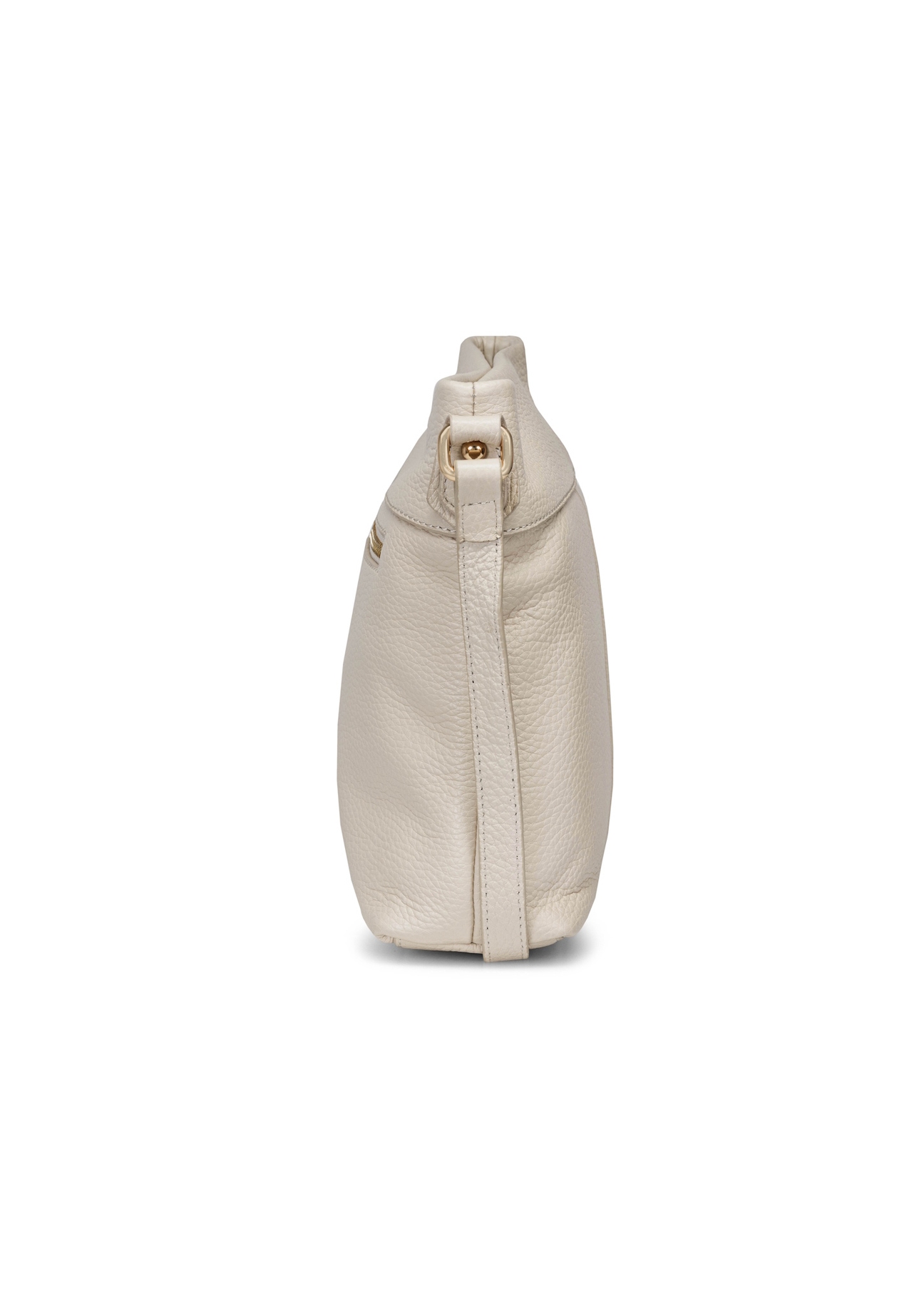 Cream leather women's shoulder bag TORES-0896C-12(W25) - side view of the bag on a white background.