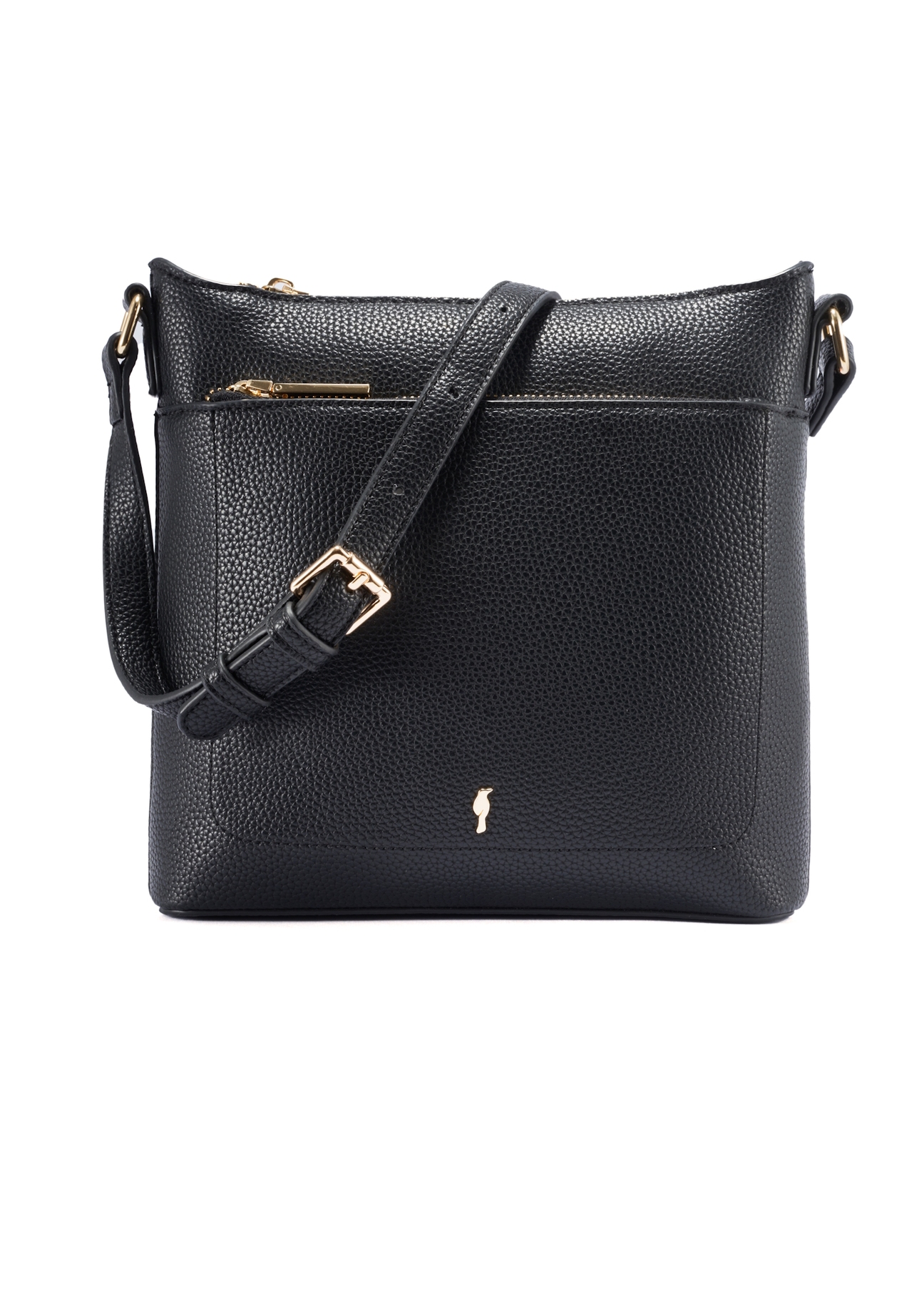 Black women's shoulder bag TOREC-1052-99(Z25), front product view on white background.