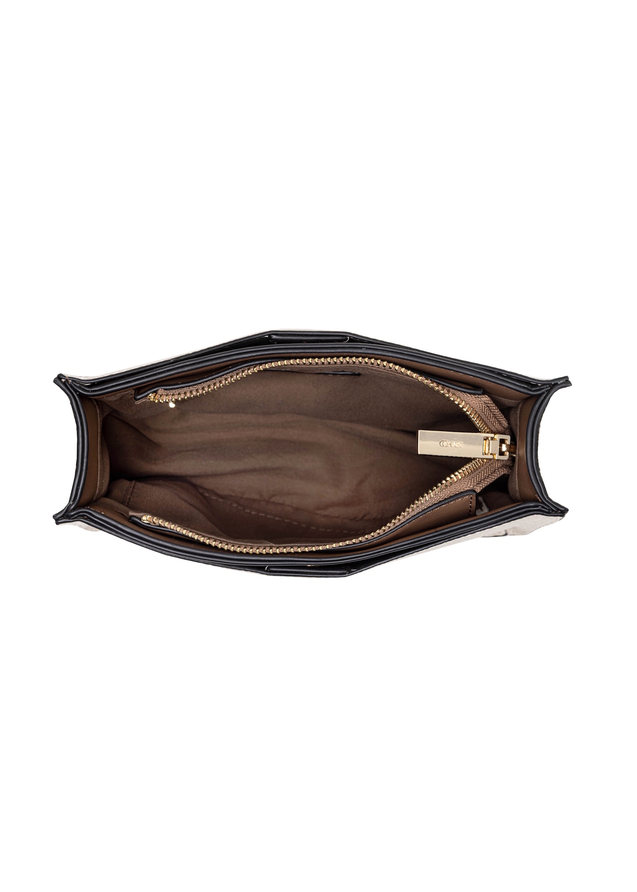 Cream small shoulder bag TOREC-1055-12(Z25), product view inside on white background.