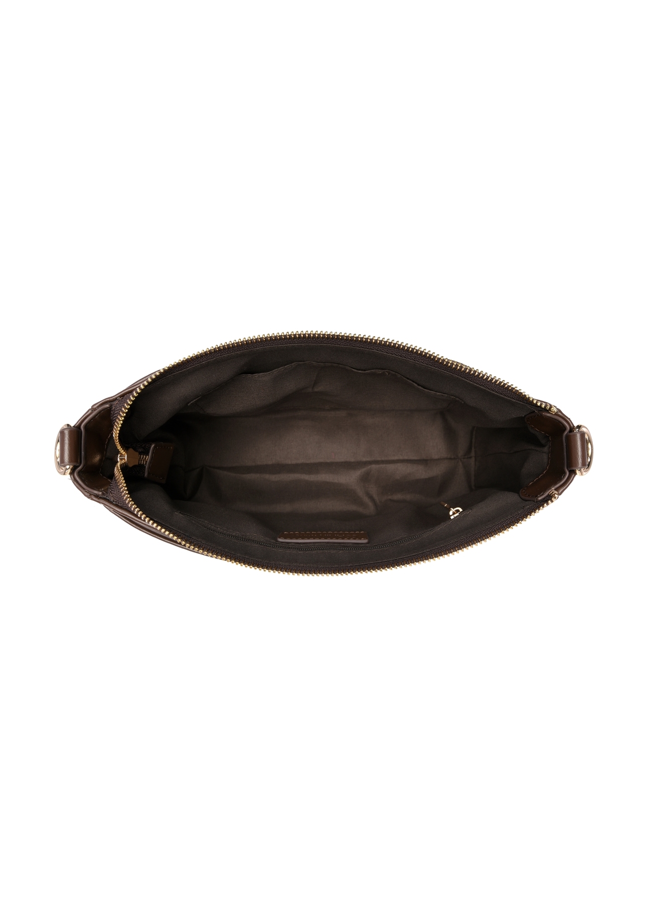 Brown women's shoulder bag TOREC-1245-1H(Z26), product view from above on a white background.